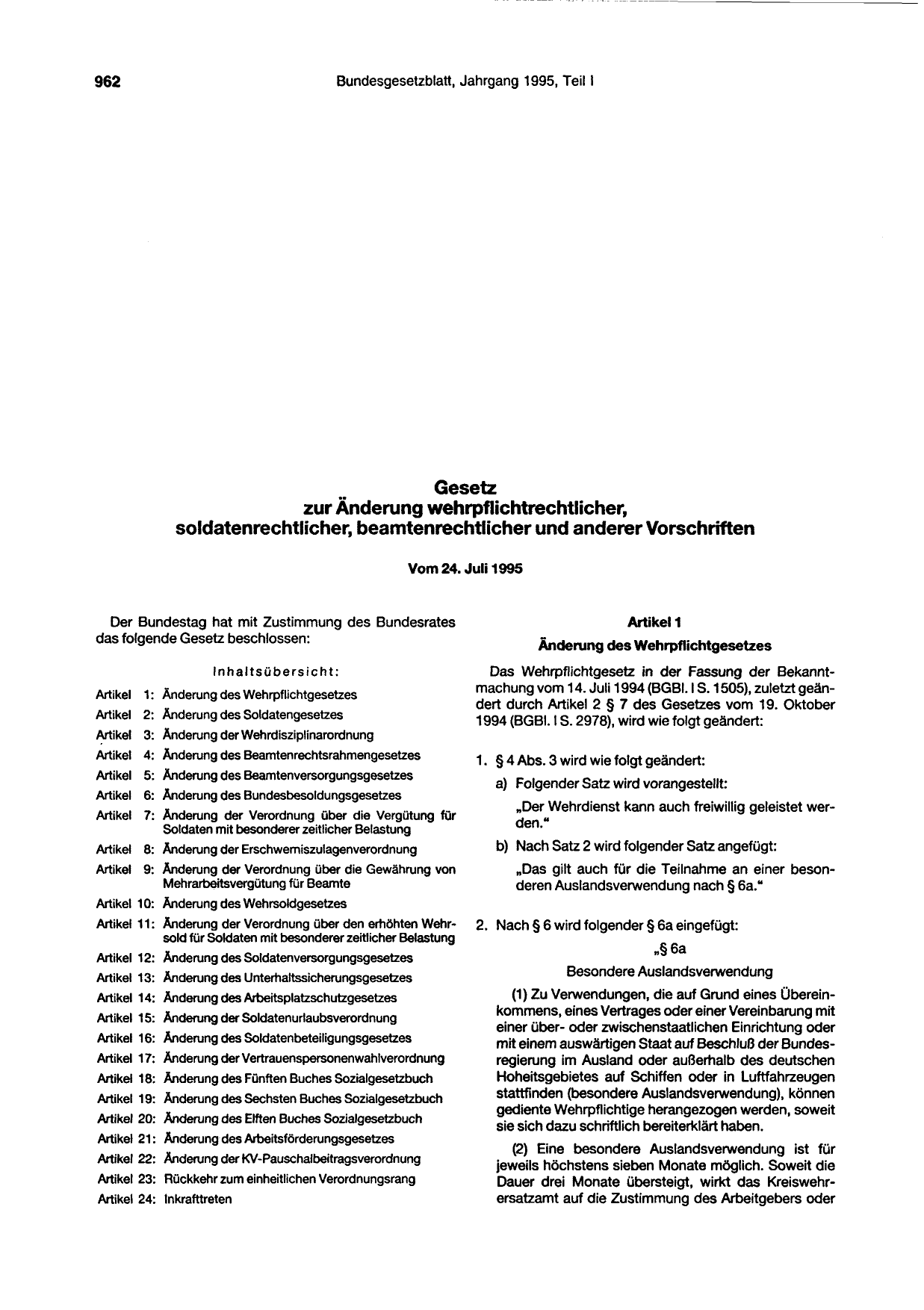 BGBl. 1995 — Originalseite als Abbildung