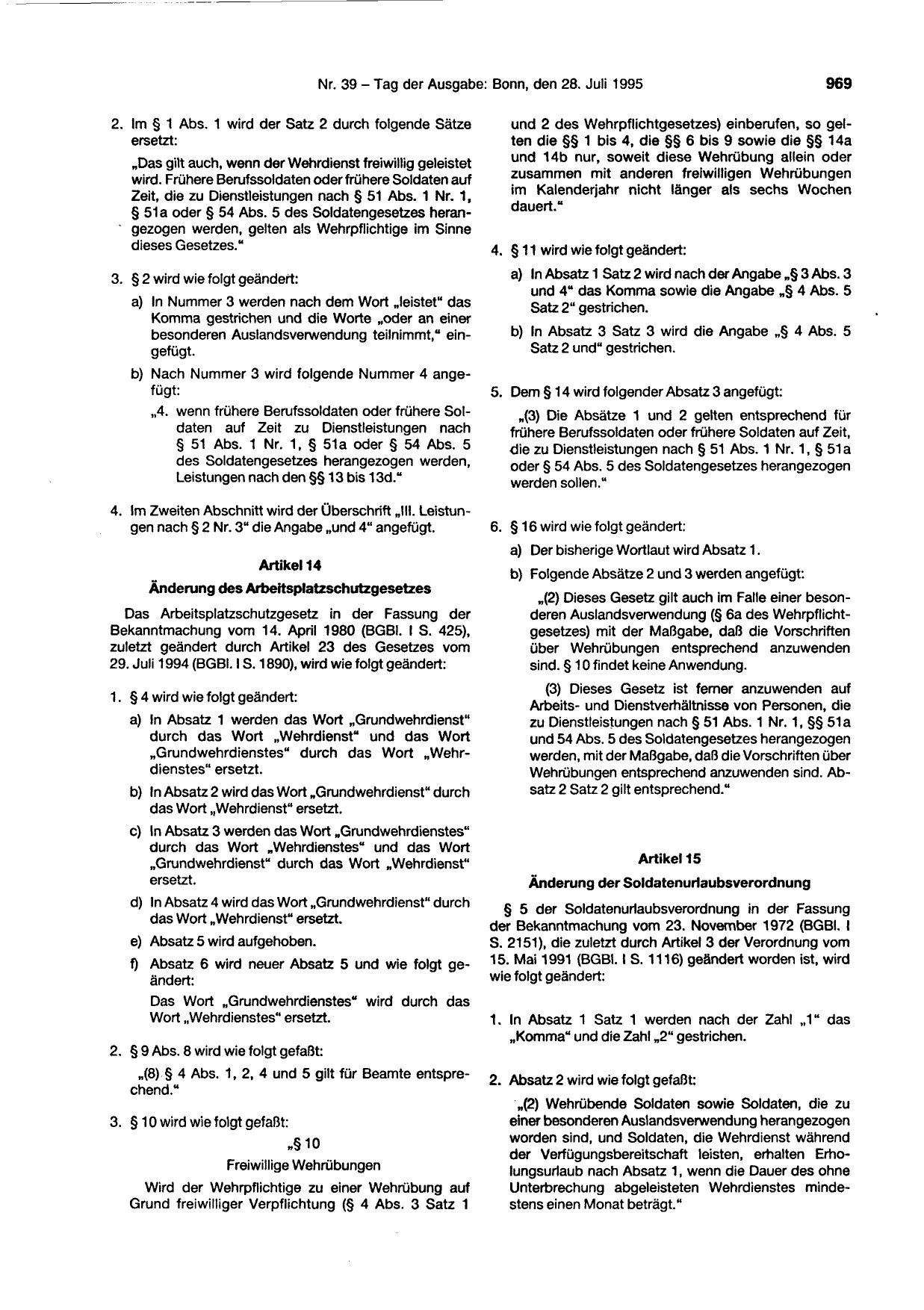 BGBl. 1995 — Originalseite als Abbildung
