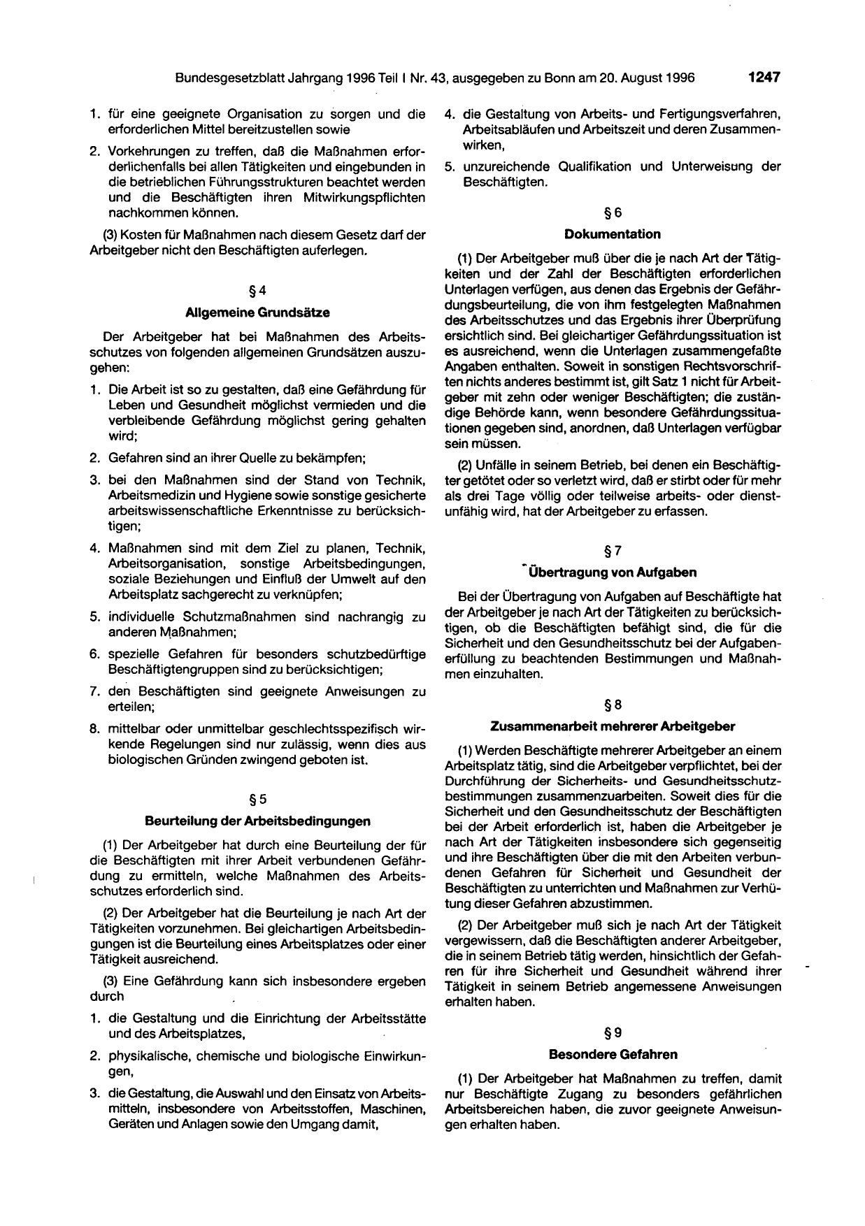 BGBl. 1996, Seite 1247 — Originalseite als Abbildung