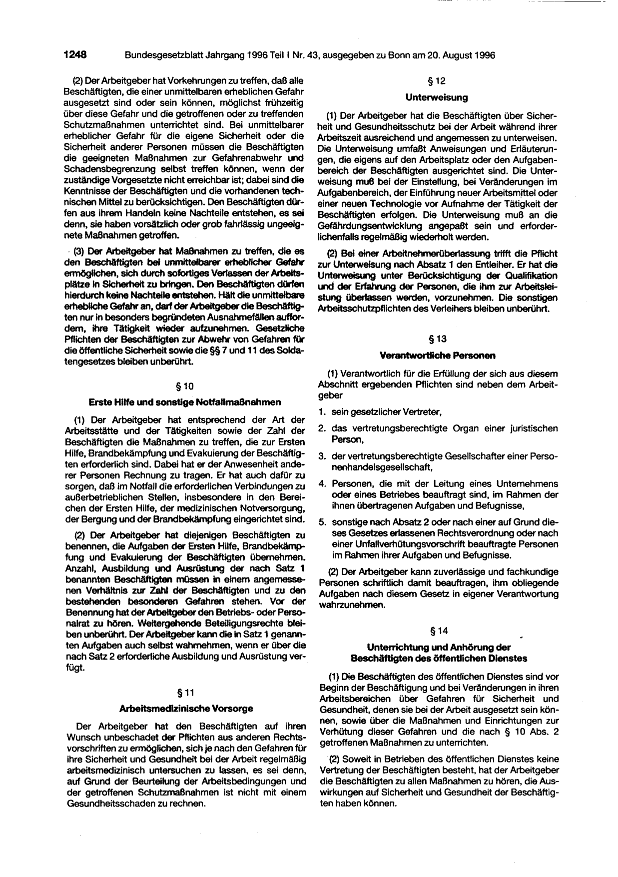 BGBl. 1996, Seite 1248 — Originalseite als Abbildung