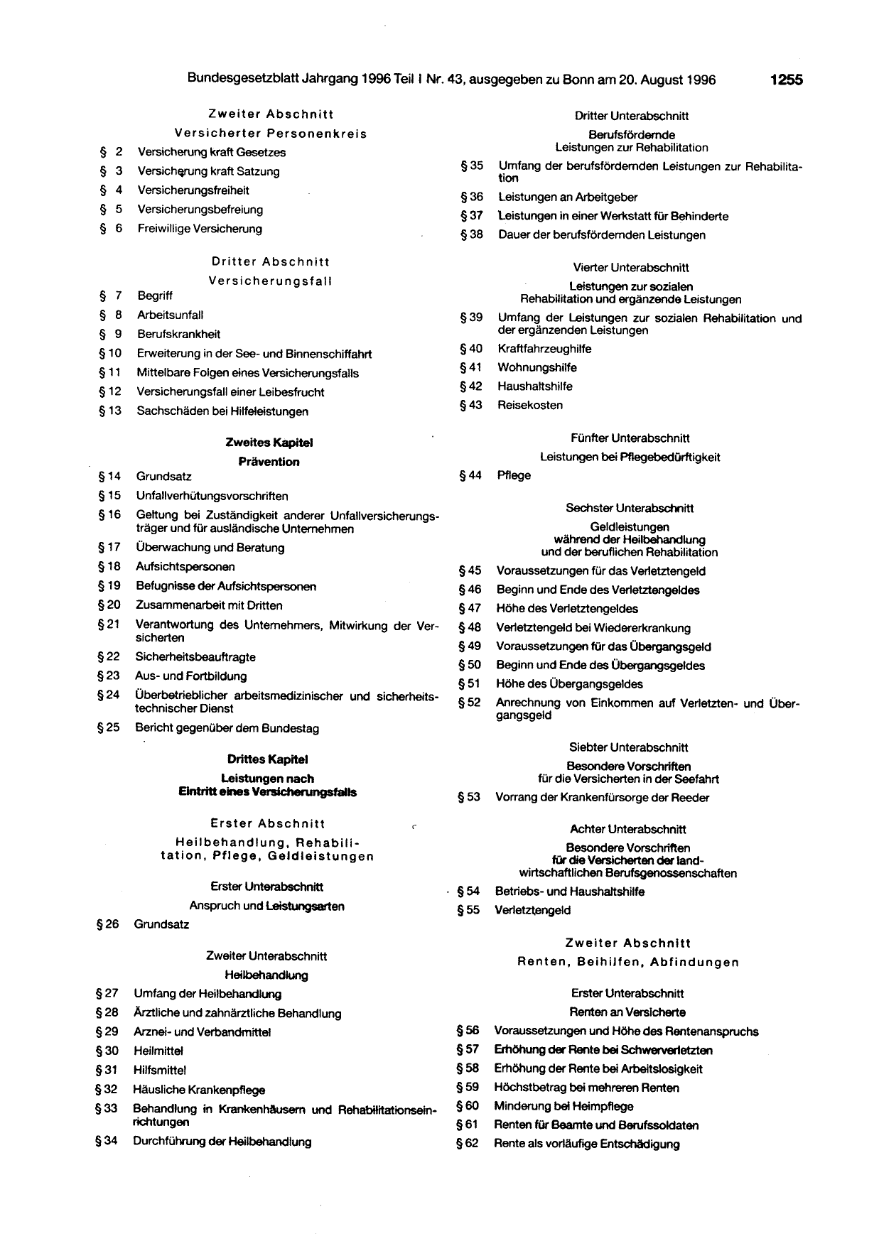 BGBl. 1996, Seite 1255 — Originalseite als Abbildung