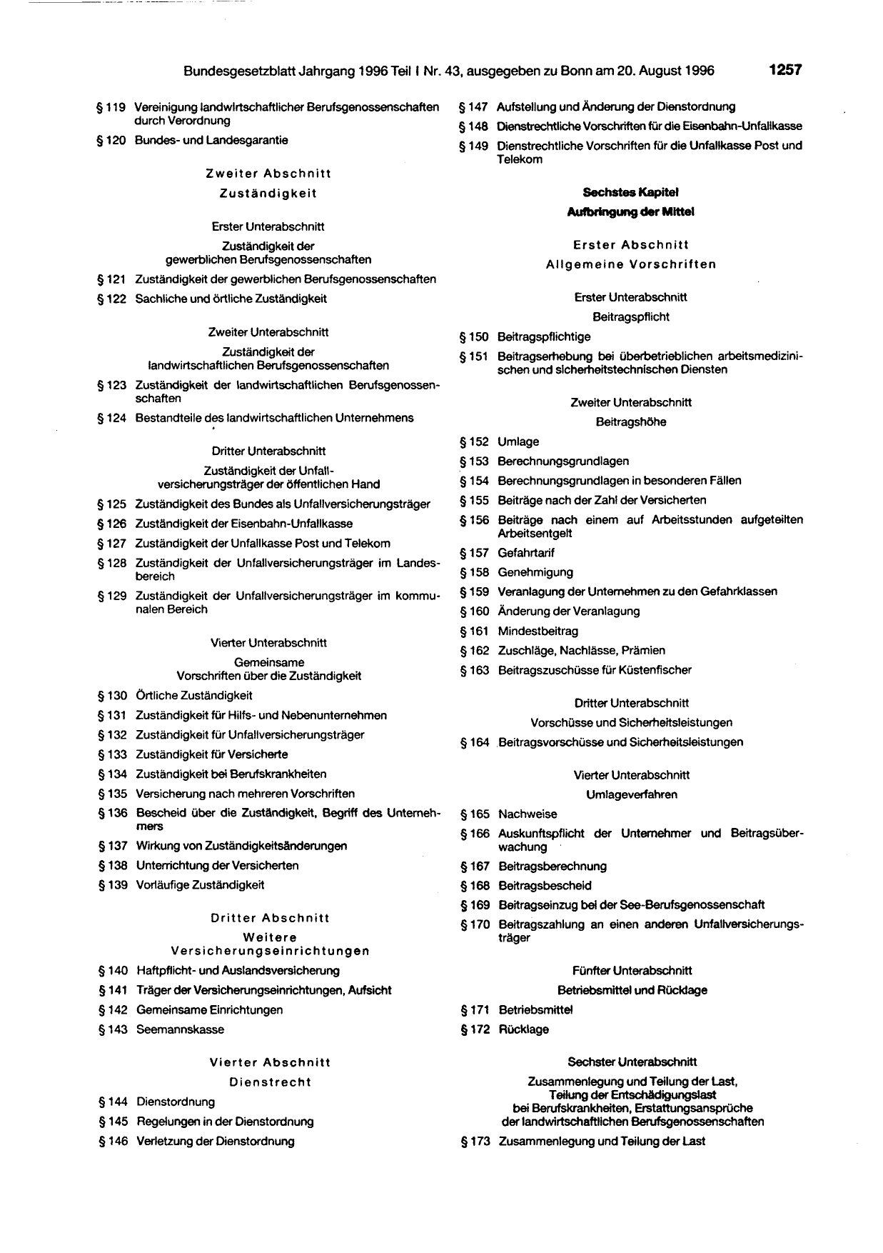 BGBl. 1996, Seite 1257 — Originalseite als Abbildung