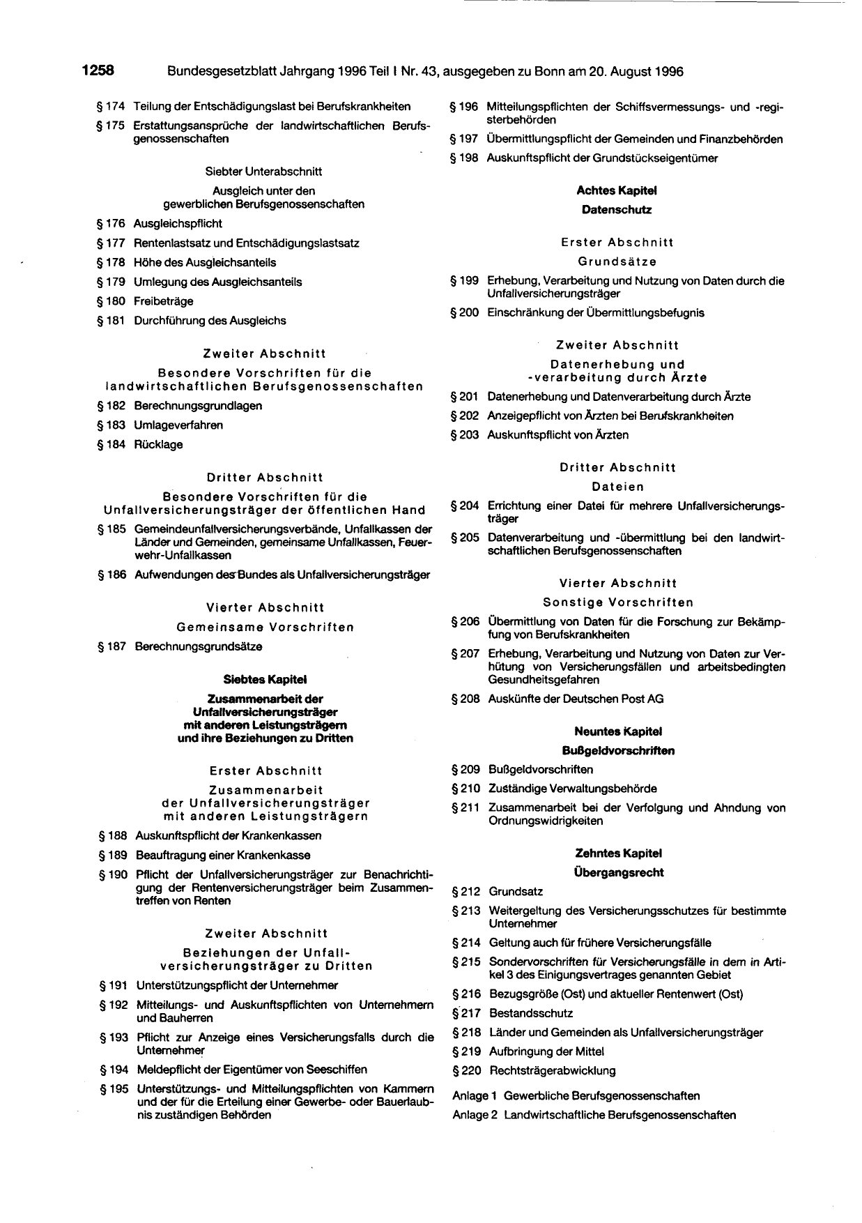 BGBl. 1996, Seite 1258 — Originalseite als Abbildung