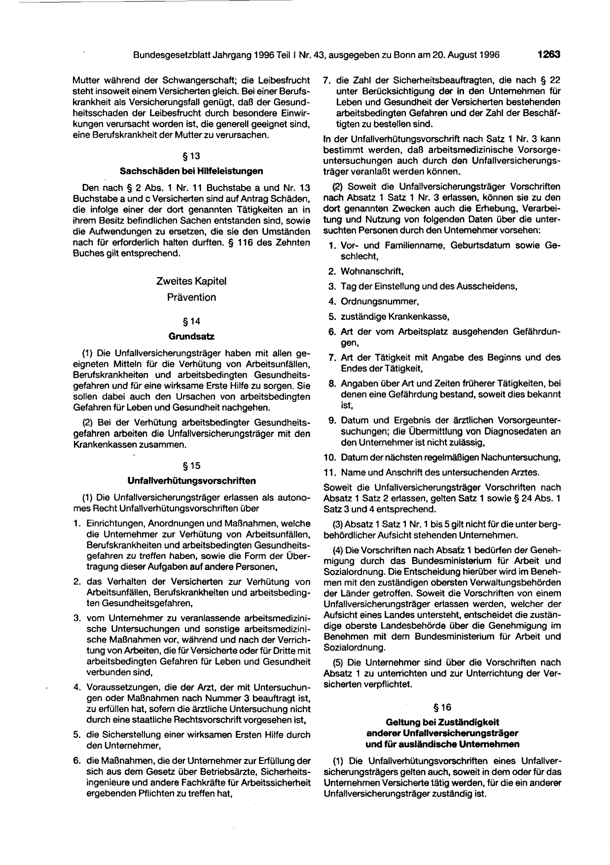 BGBl. 1996, Seite 1263 — Originalseite als Abbildung