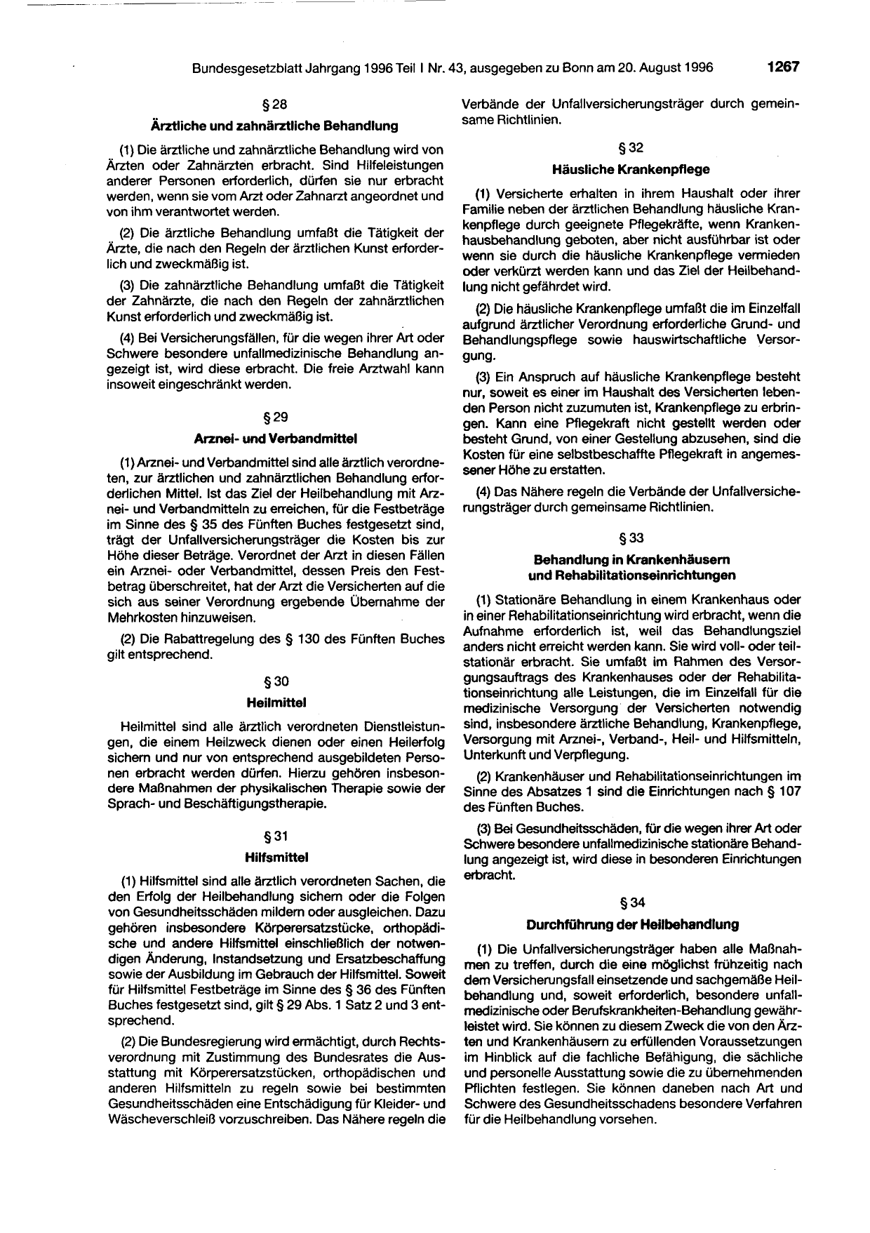 BGBl. 1996, Seite 1267 — Originalseite als Abbildung