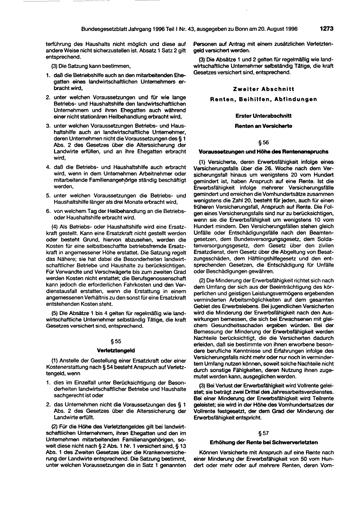BGBl. 1996, Seite 1273 — Originalseite als Abbildung