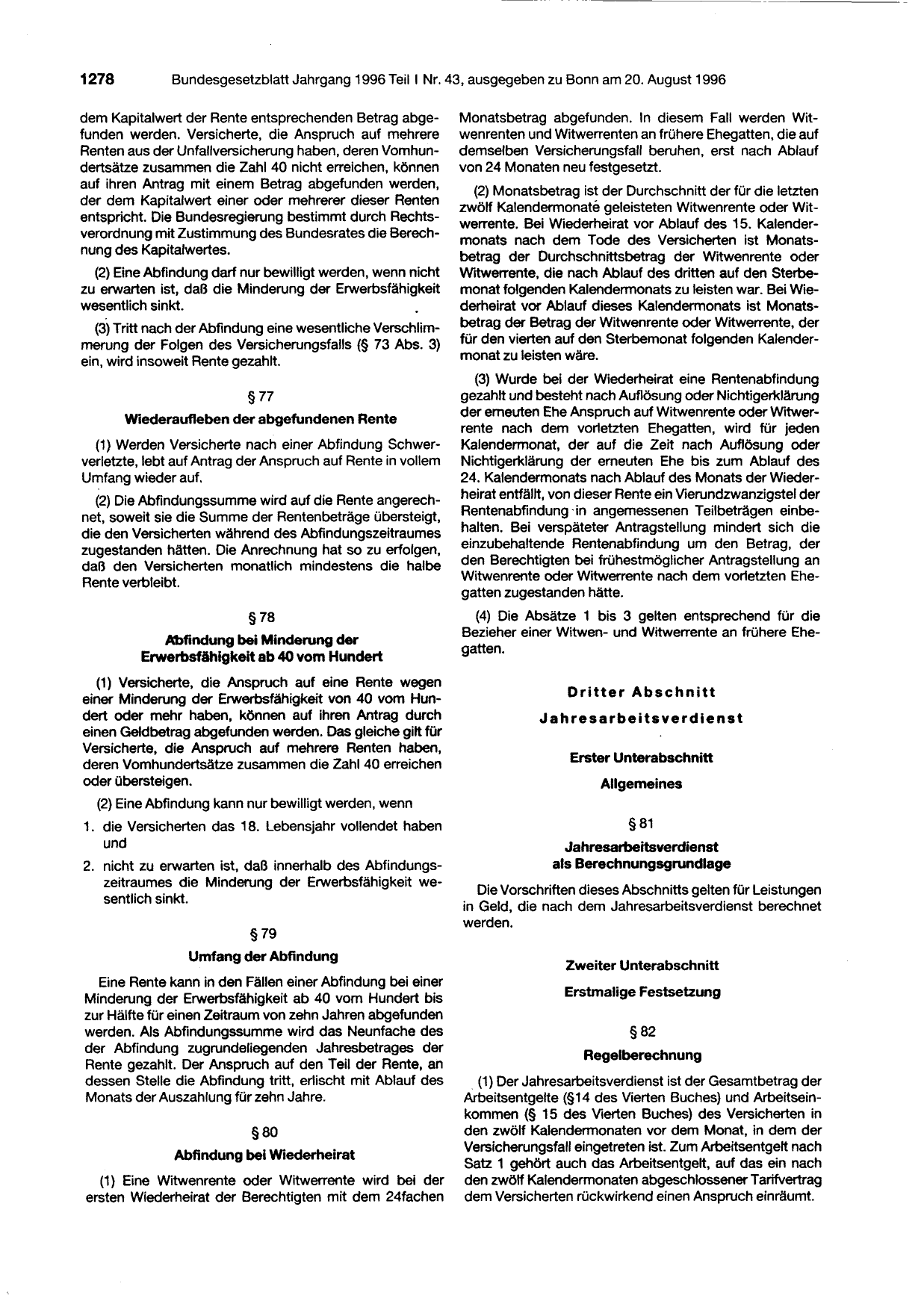 BGBl. 1996, Seite 1278 — Originalseite als Abbildung
