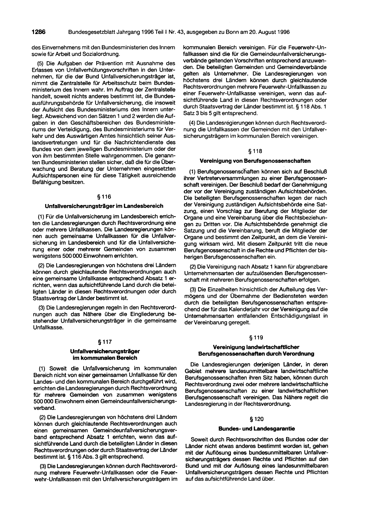 BGBl. 1996, Seite 1286 — Originalseite als Abbildung