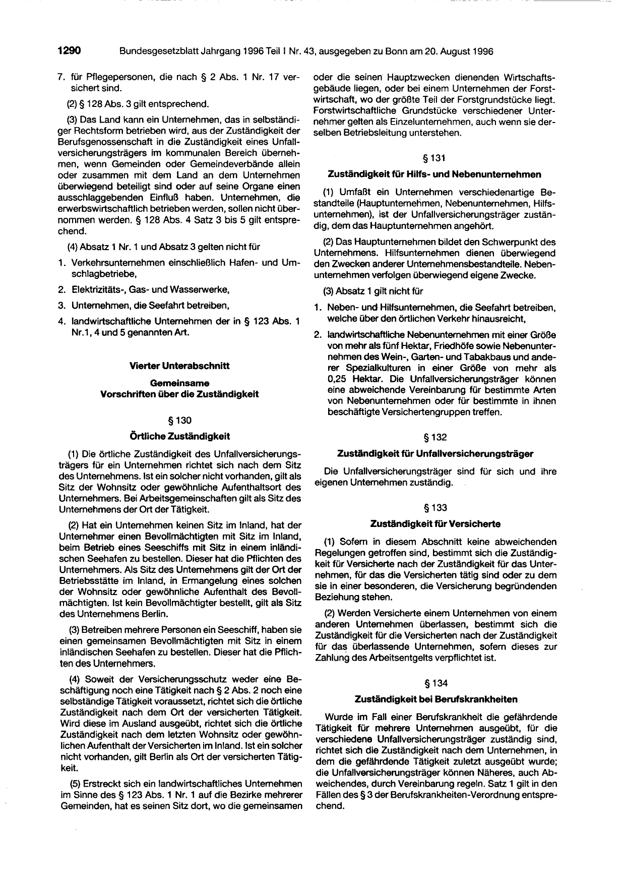 BGBl. 1996, Seite 1290 — Originalseite als Abbildung