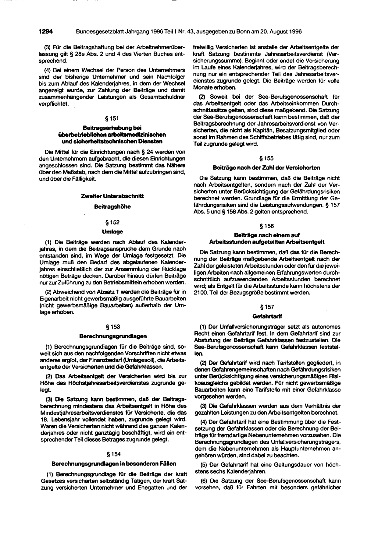 BGBl. 1996, Seite 1294 — Originalseite als Abbildung