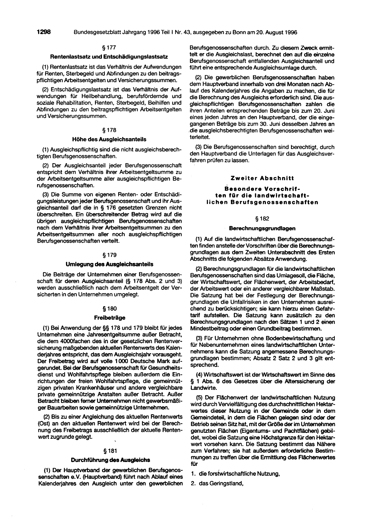 BGBl. 1996, Seite 1298 — Originalseite als Abbildung