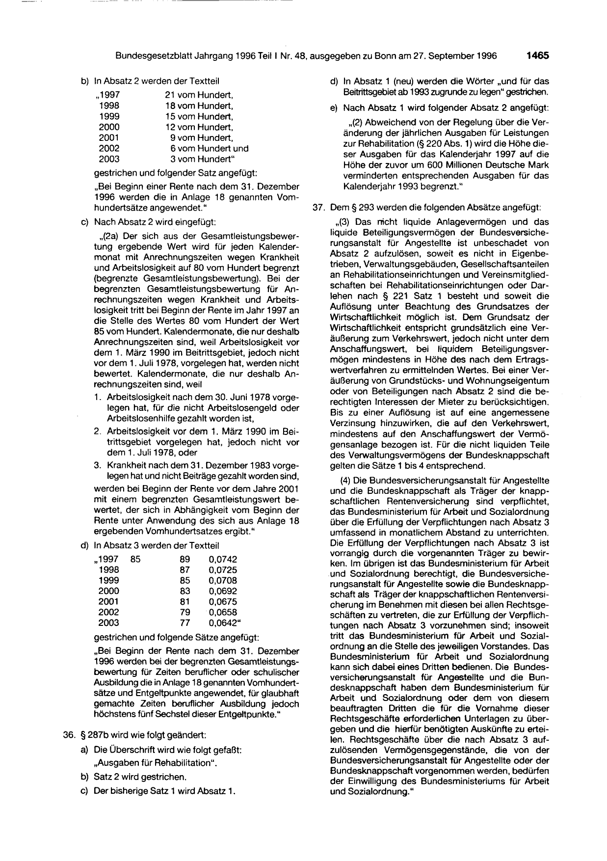 BGBl. 1996, Seite 1465 — Originalseite als Abbildung