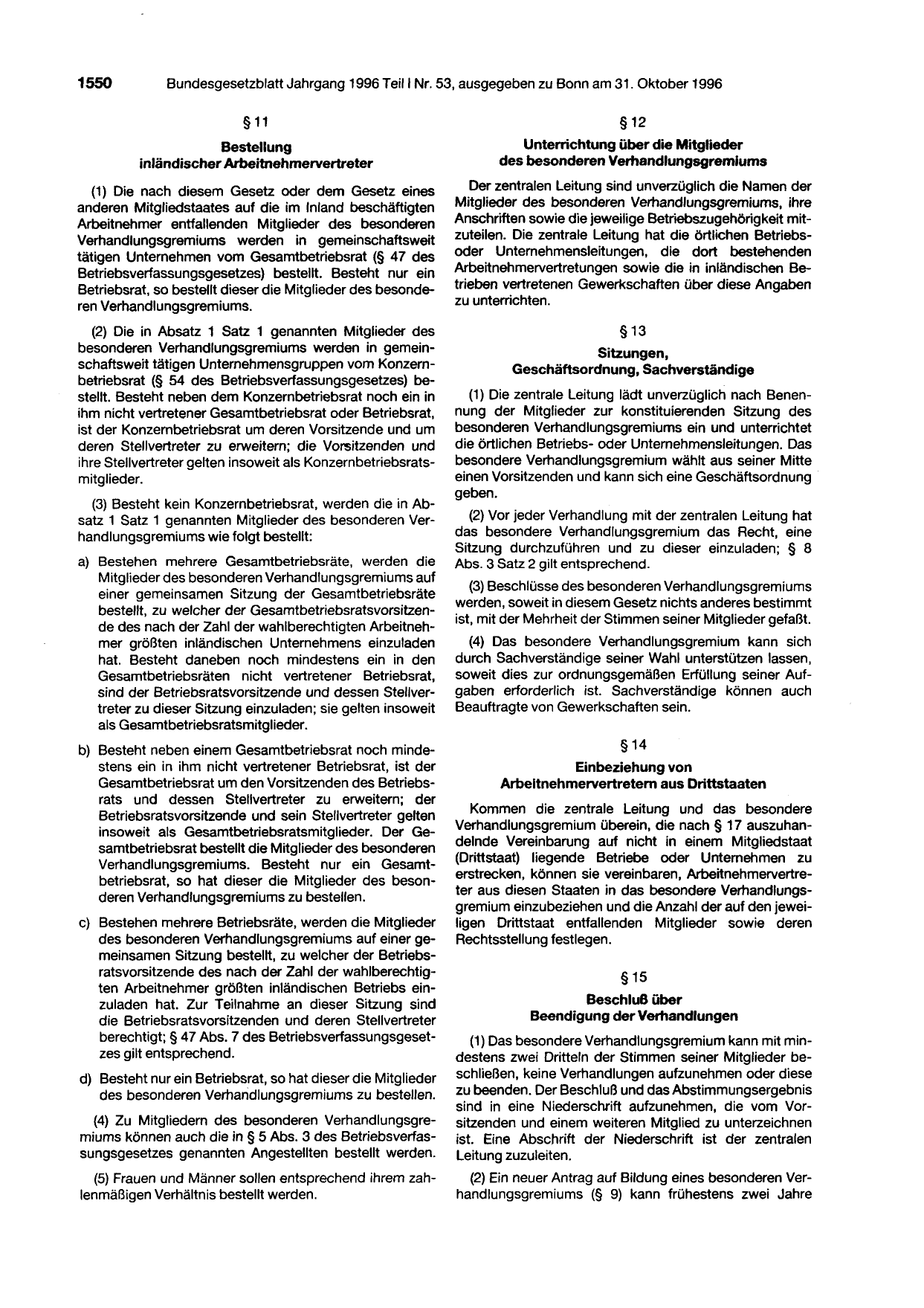 BGBl. 1996, Seite 1550 — Originalseite als Abbildung