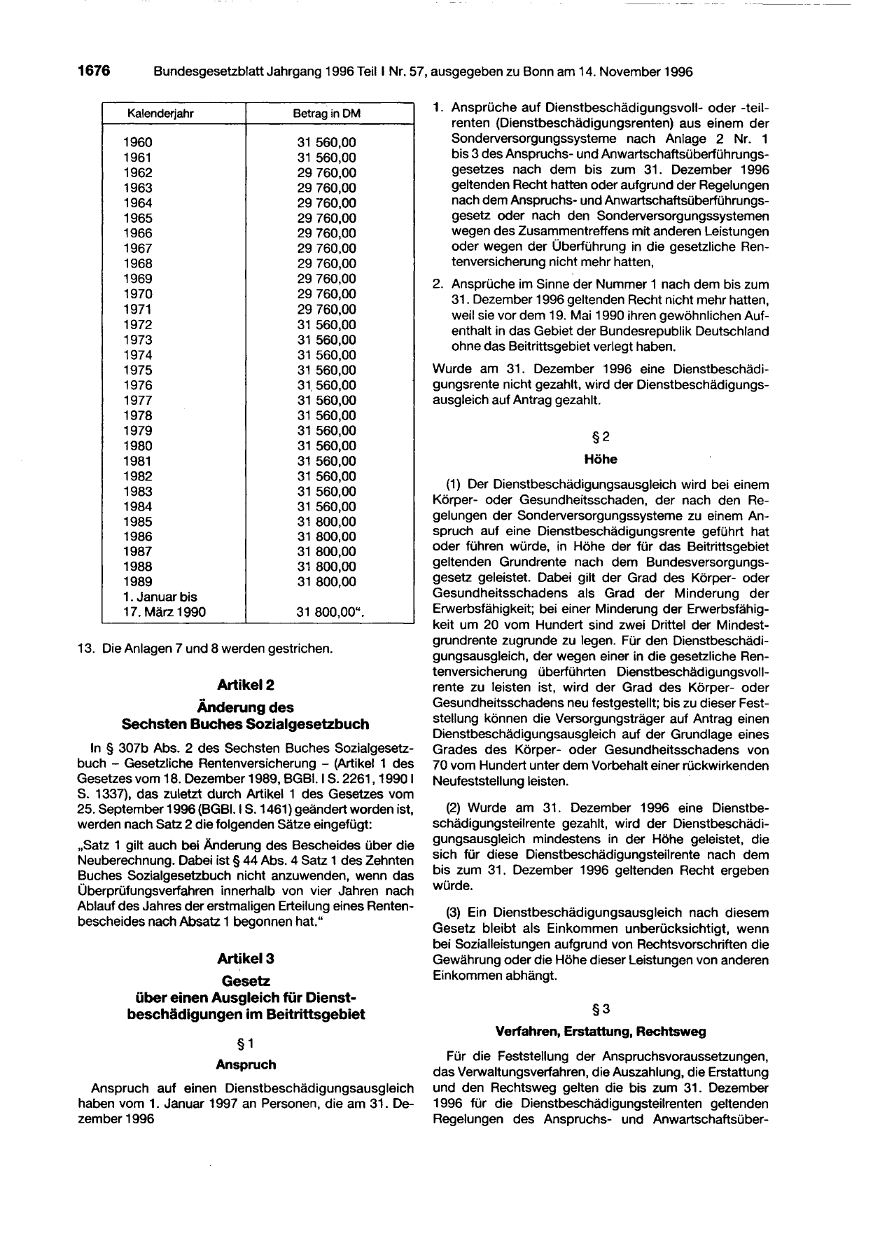 BGBl. 1996, Seite 1676 — Originalseite als Abbildung