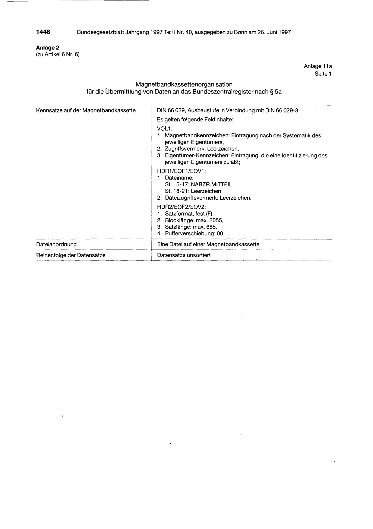 BGBl. 1997, Seite 1448 — Originalseite als Abbildung