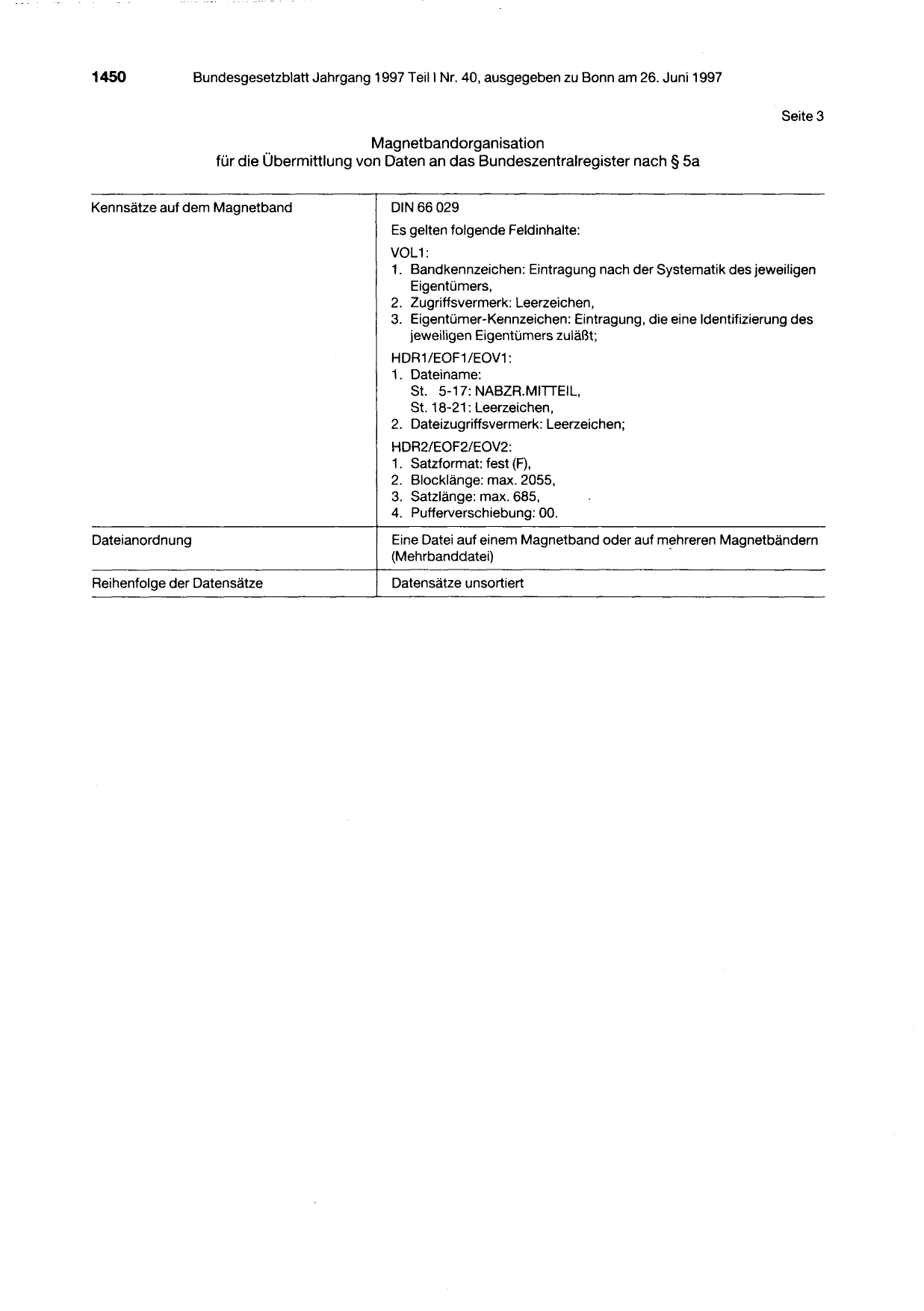 BGBl. 1997, Seite 1450 — Originalseite als Abbildung
