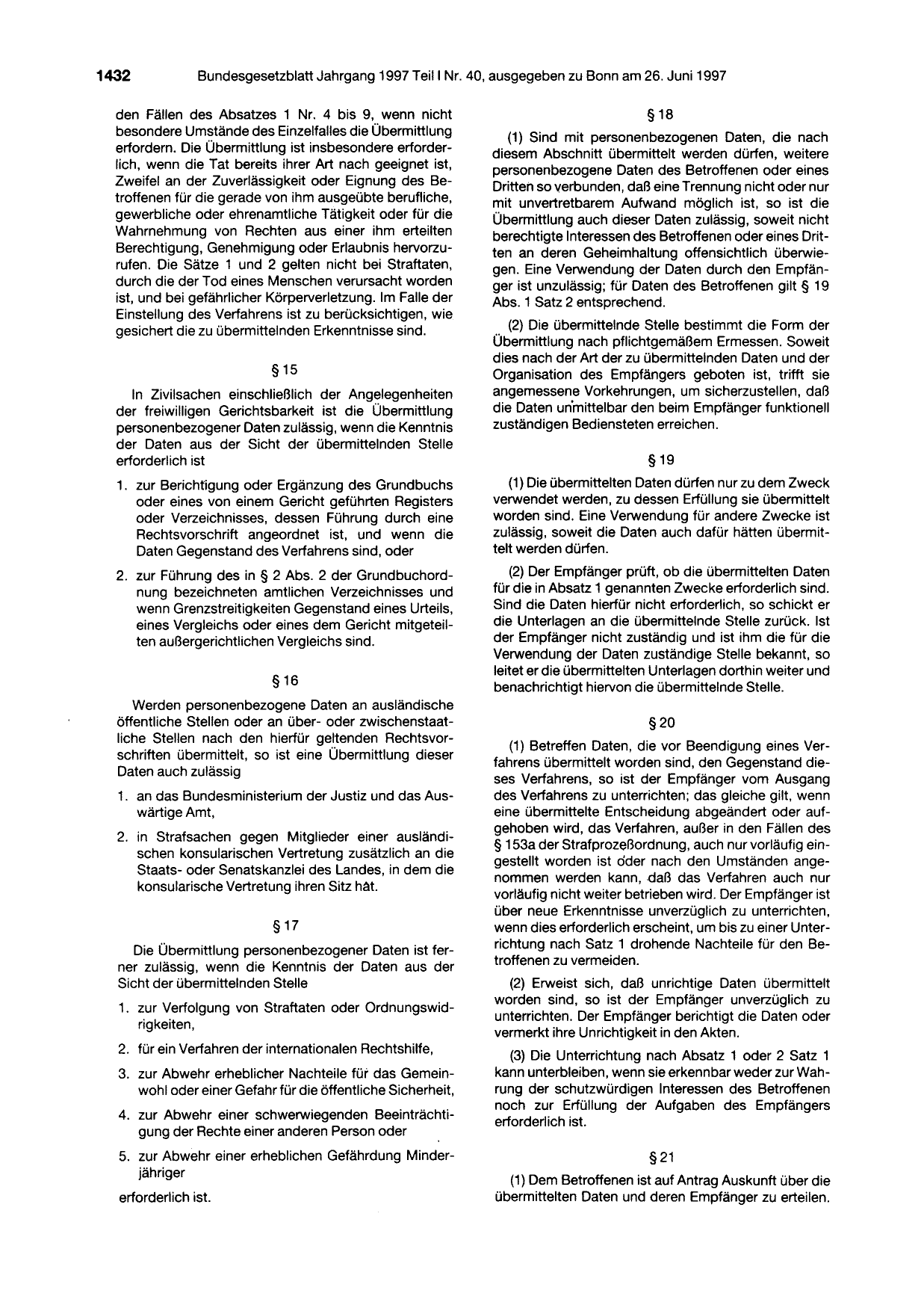 BGBl. 1997, Seite 1432 — Originalseite als Abbildung