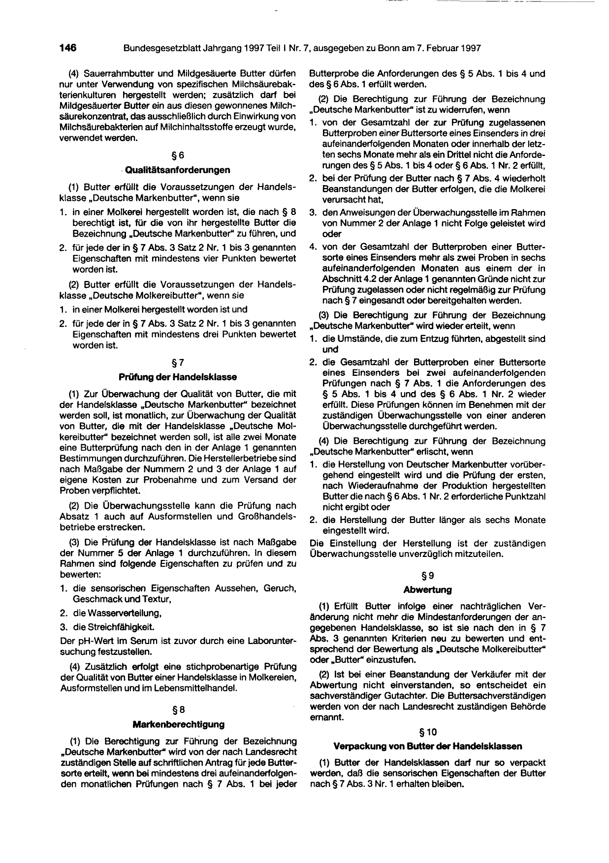BGBl. 1997, Seite 146 — Originalseite als Abbildung