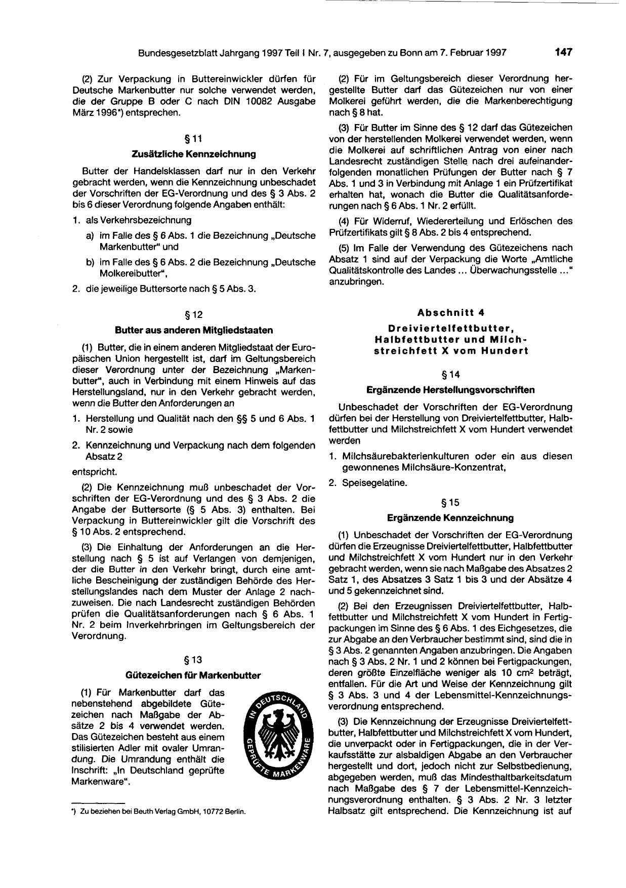 BGBl. 1997, Seite 147 — Originalseite als Abbildung