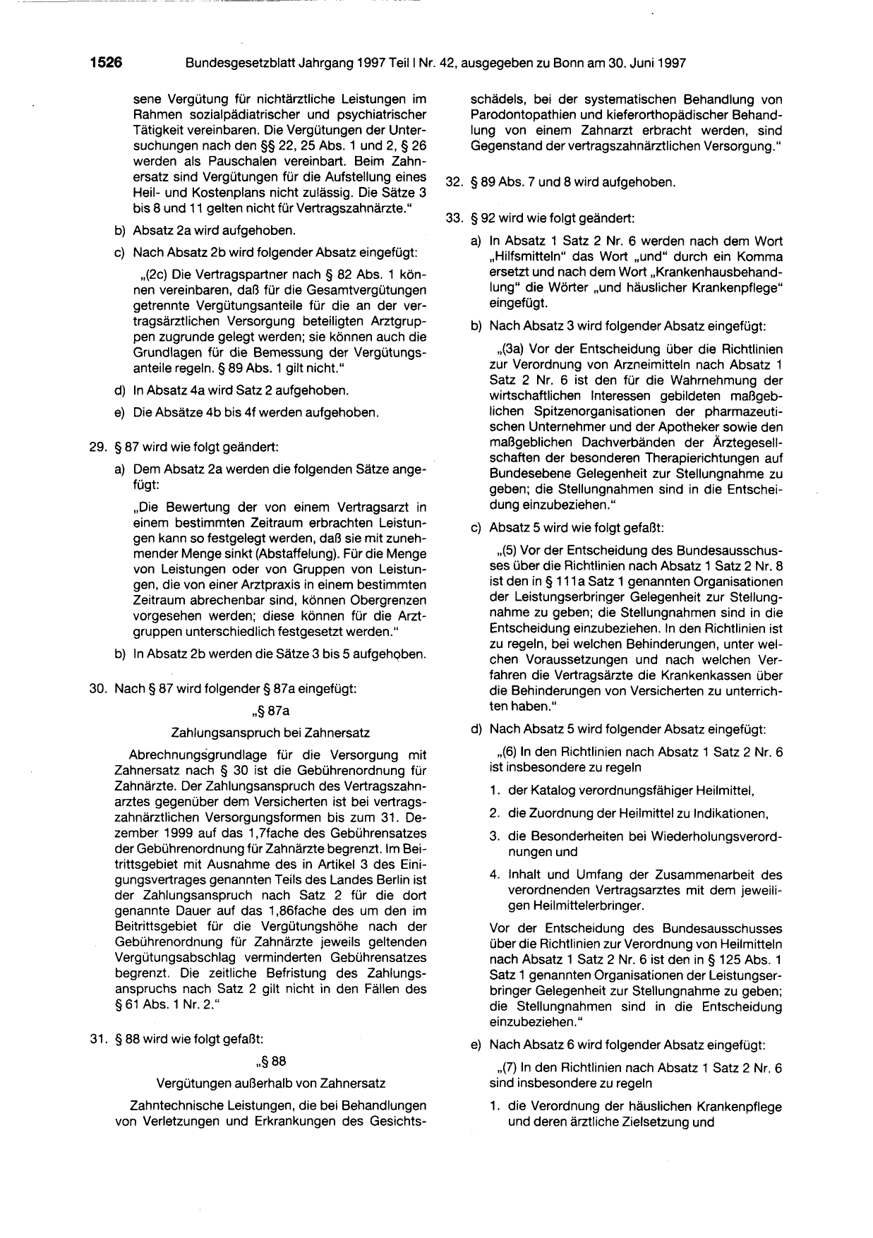 BGBl. 1997, Seite 1526 — Originalseite als Abbildung