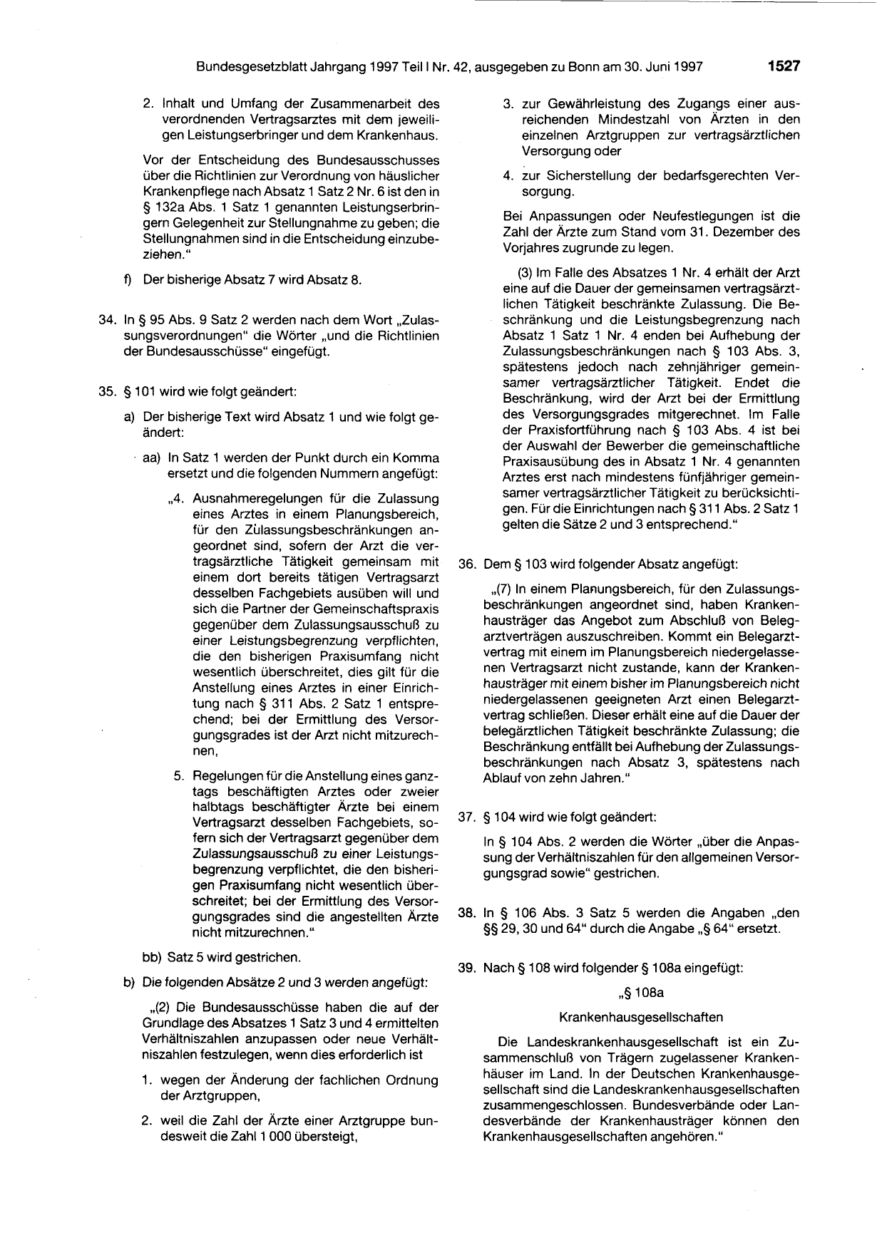 BGBl. 1997, Seite 1527 — Originalseite als Abbildung