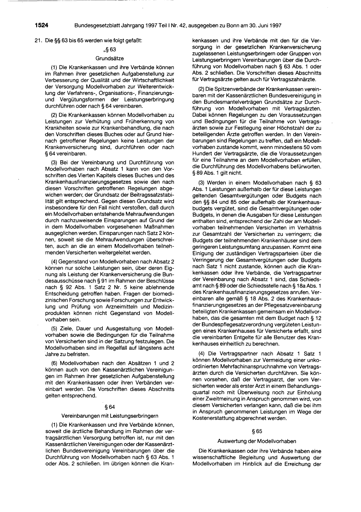 BGBl. 1997, Seite 1524 — Originalseite als Abbildung