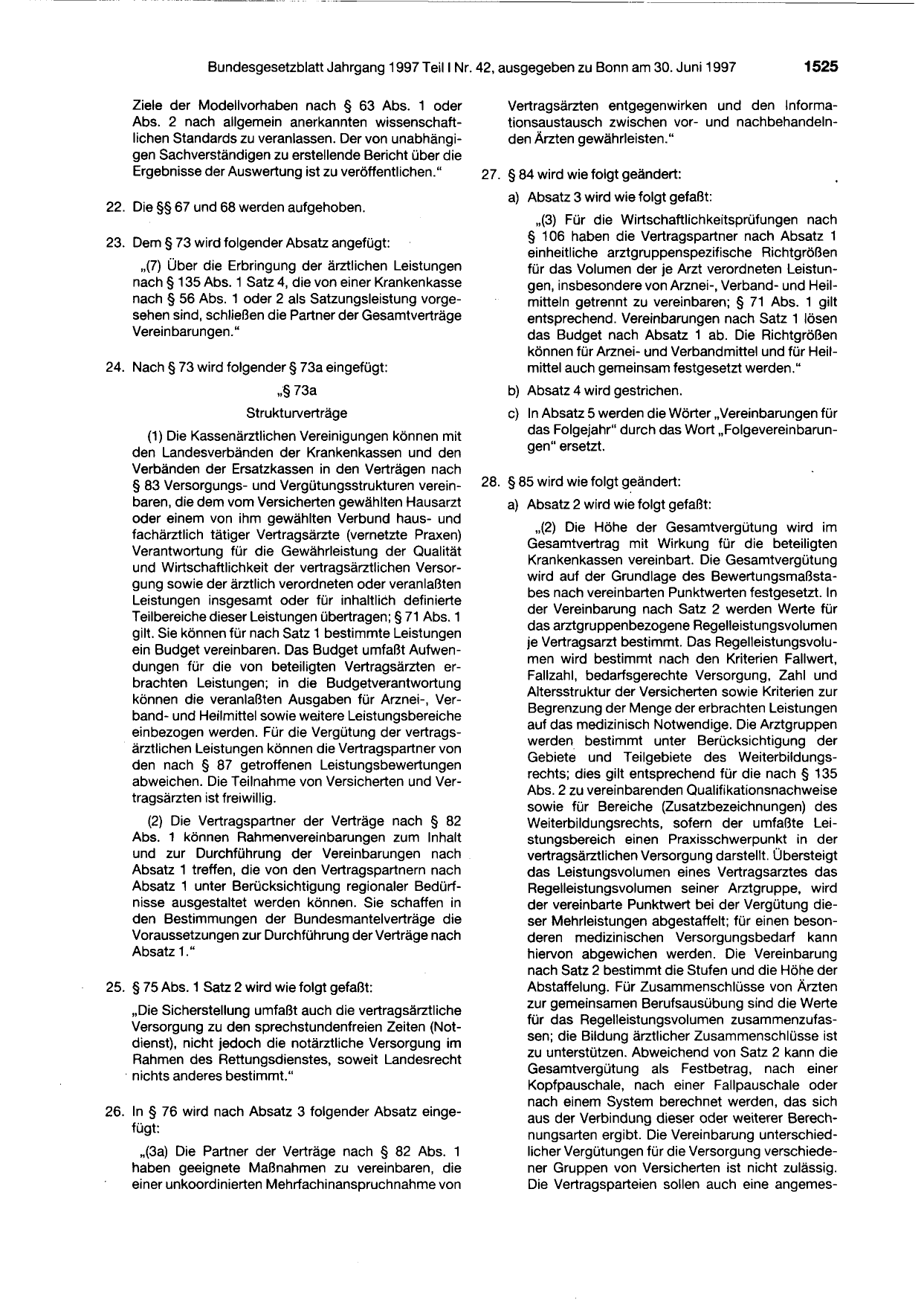 BGBl. 1997, Seite 1525 — Originalseite als Abbildung