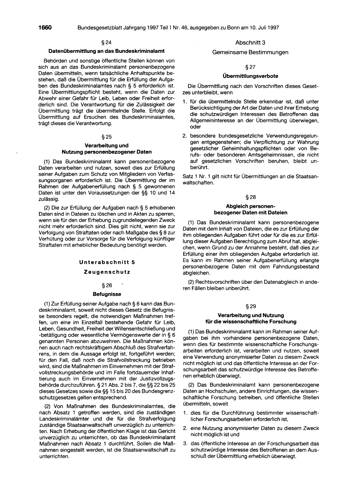BGBl. 1997, Seite 1660 — Originalseite als Abbildung