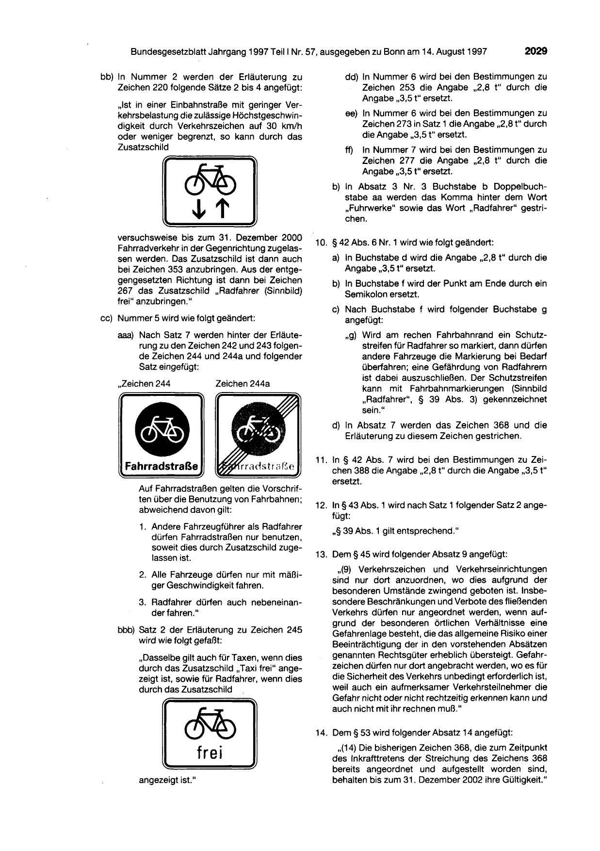 BGBl. 1997, Seite 2029 — Originalseite als Abbildung
