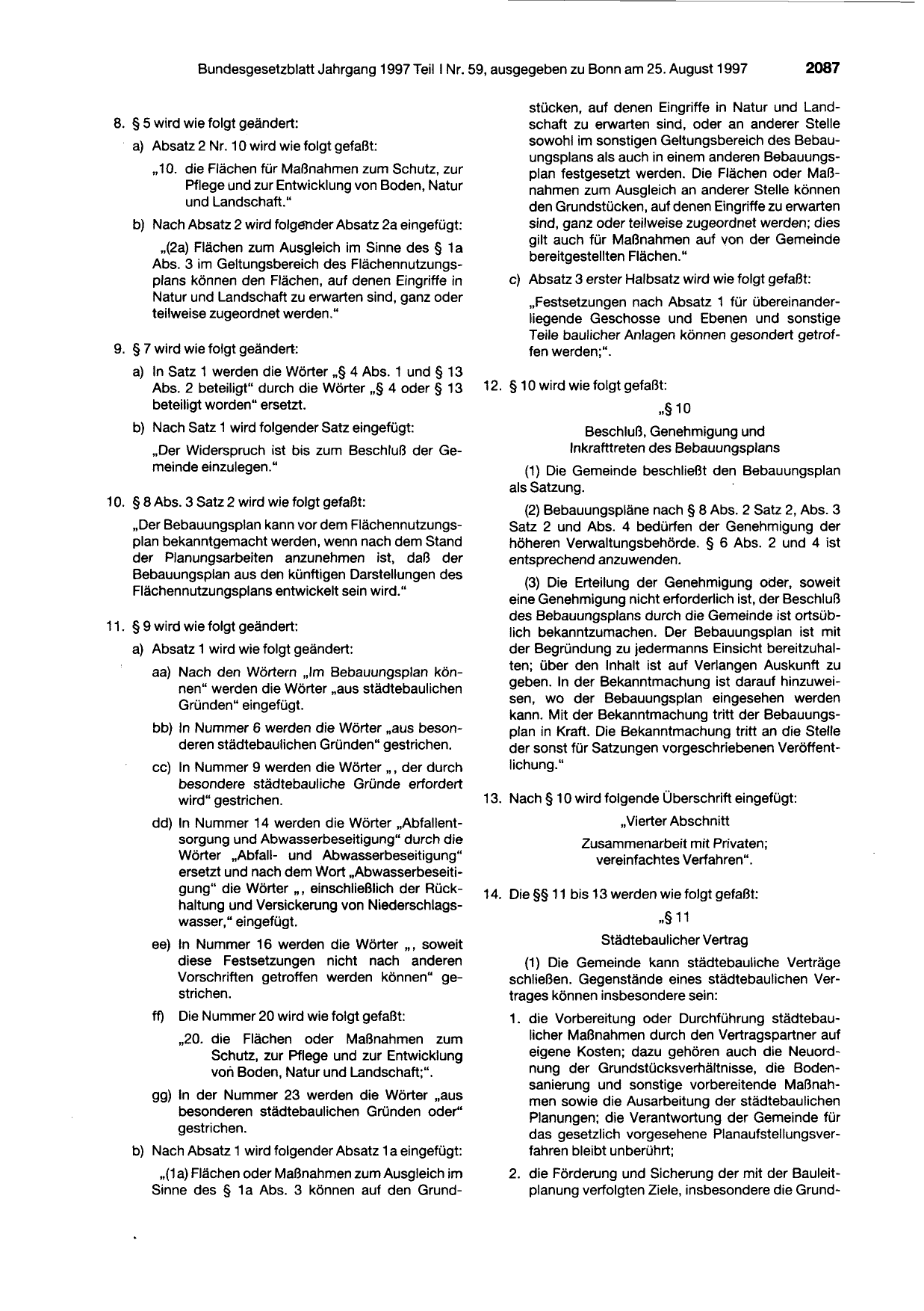 BGBl. 1997, Seite 2087 — Originalseite als Abbildung