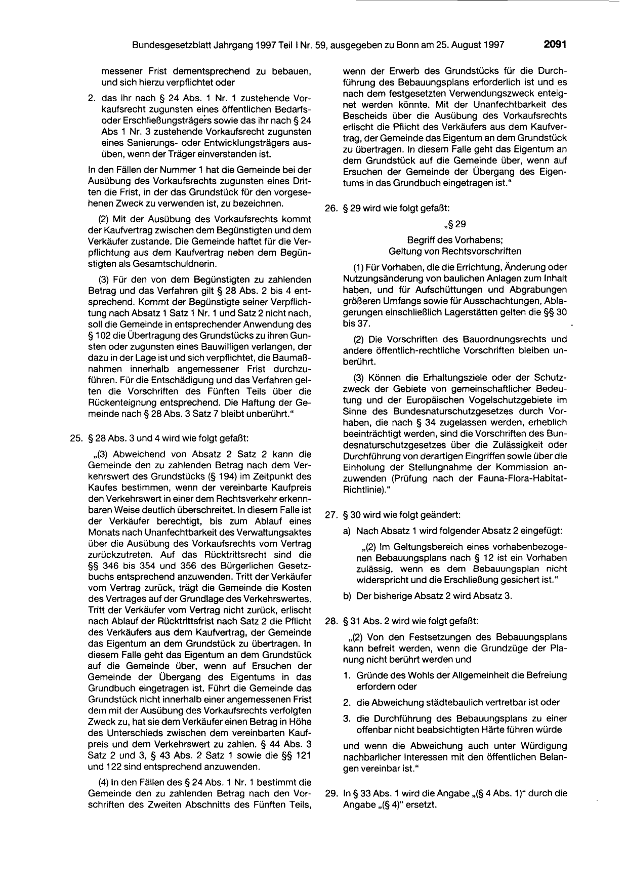 BGBl. 1997, Seite 2091 — Originalseite als Abbildung