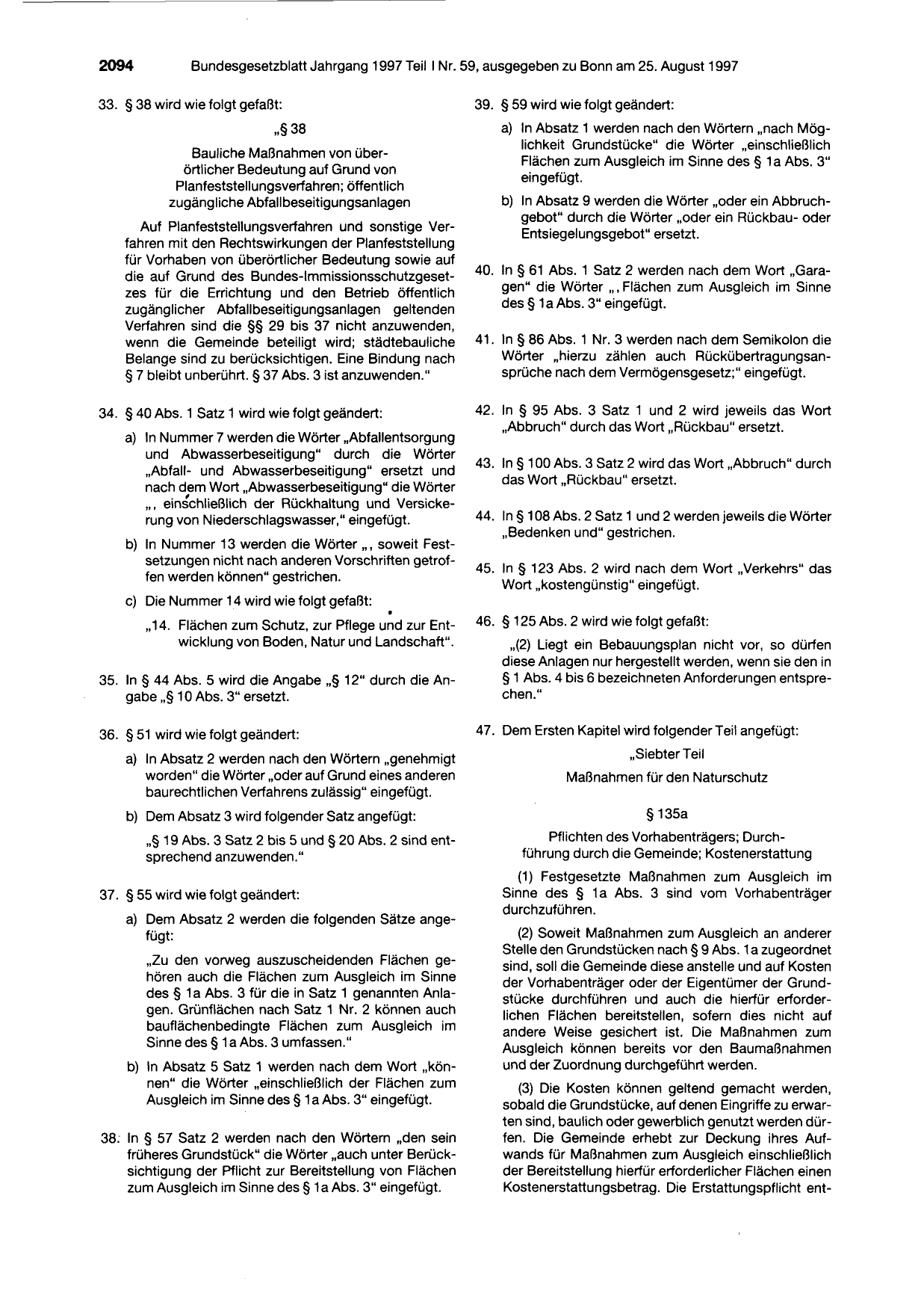 BGBl. 1997, Seite 2094 — Originalseite als Abbildung