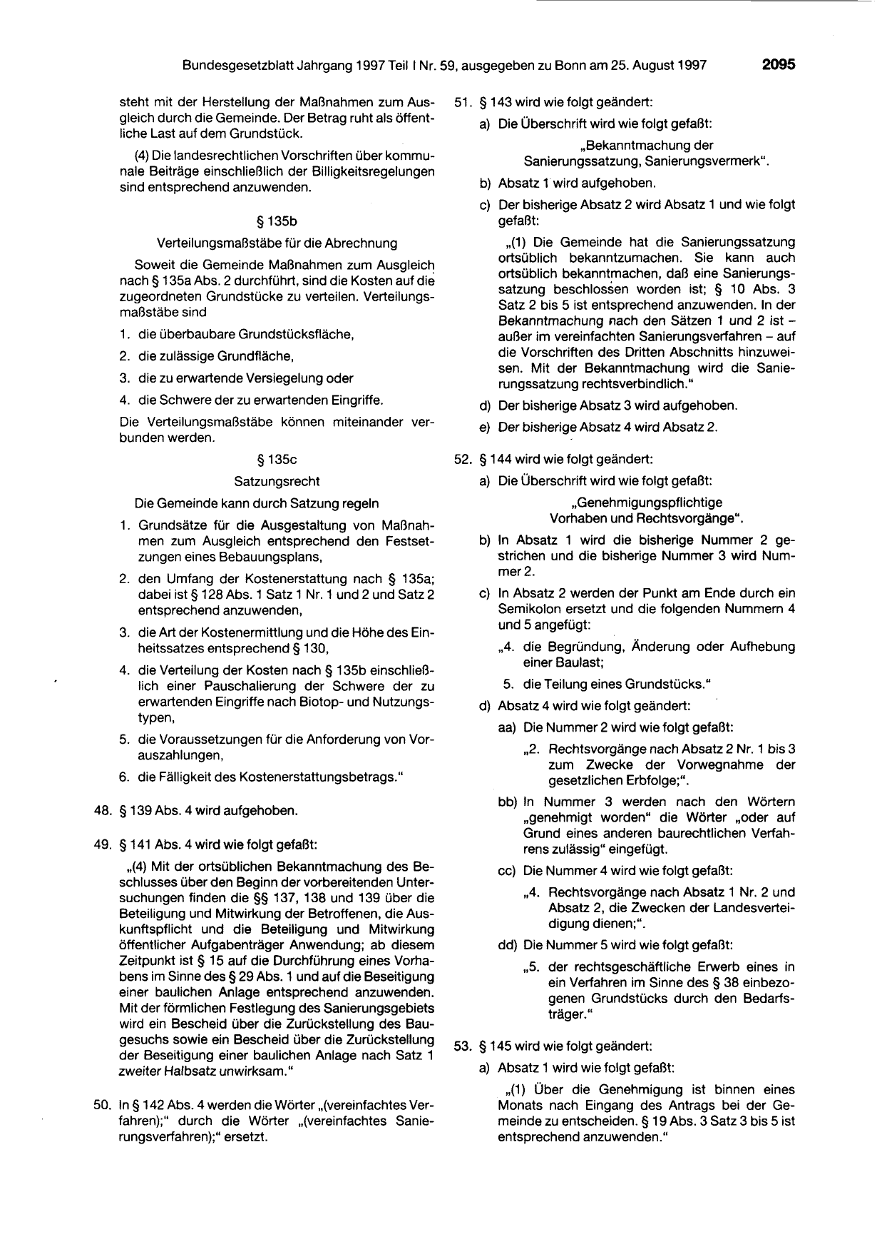 BGBl. 1997, Seite 2095 — Originalseite als Abbildung