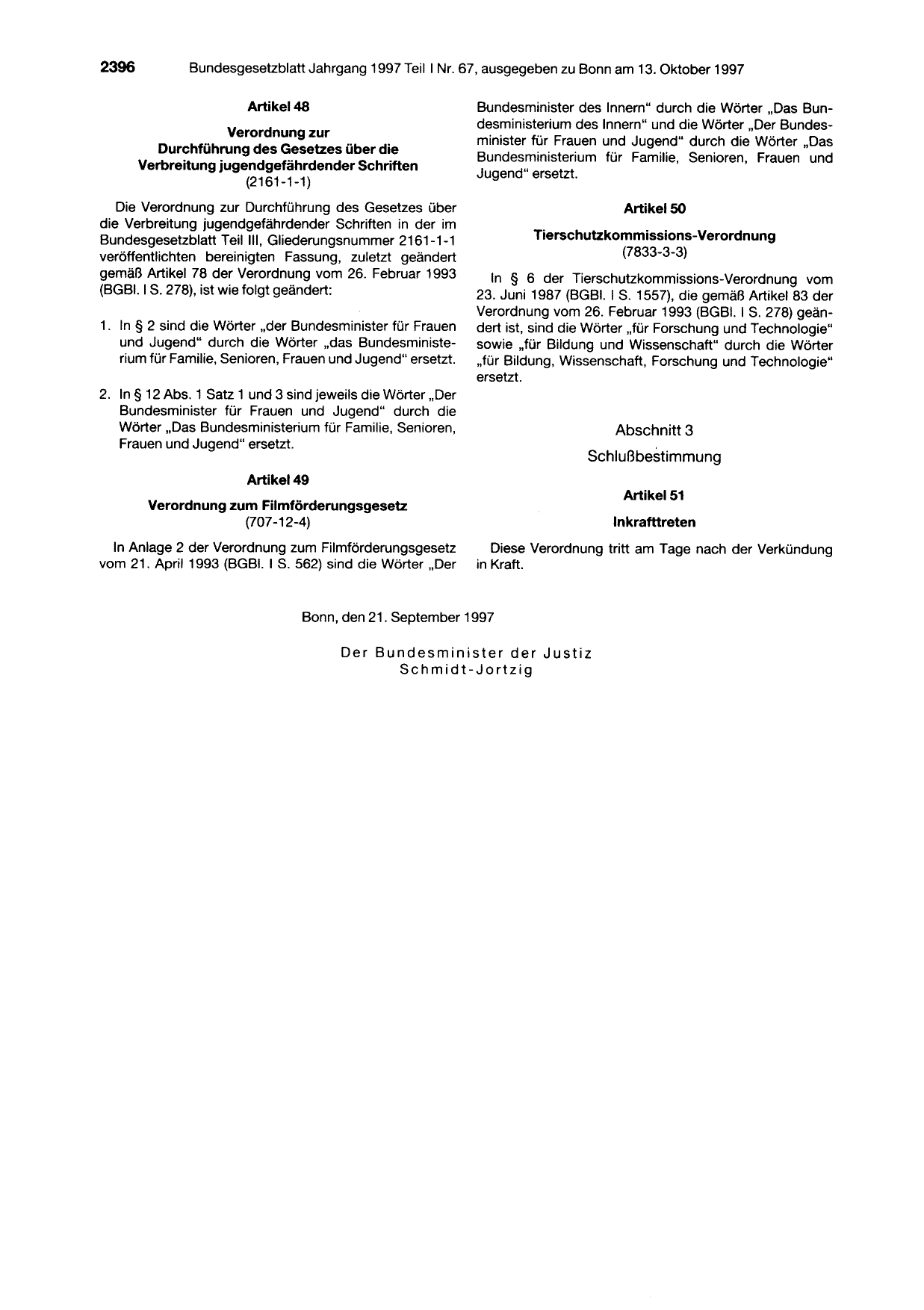 BGBl. 1997, Seite 2396 — Originalseite als Abbildung