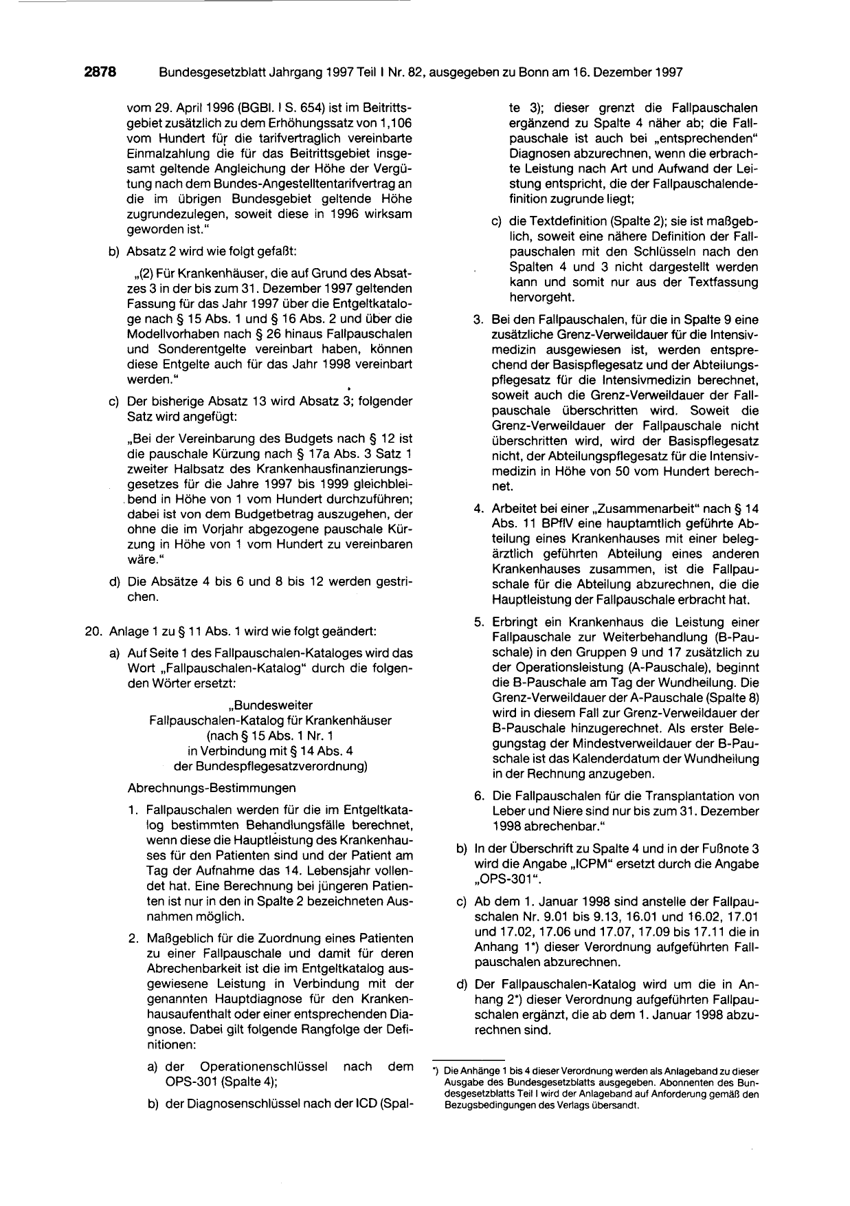 BGBl. 1997, Seite 2878 — Originalseite als Abbildung