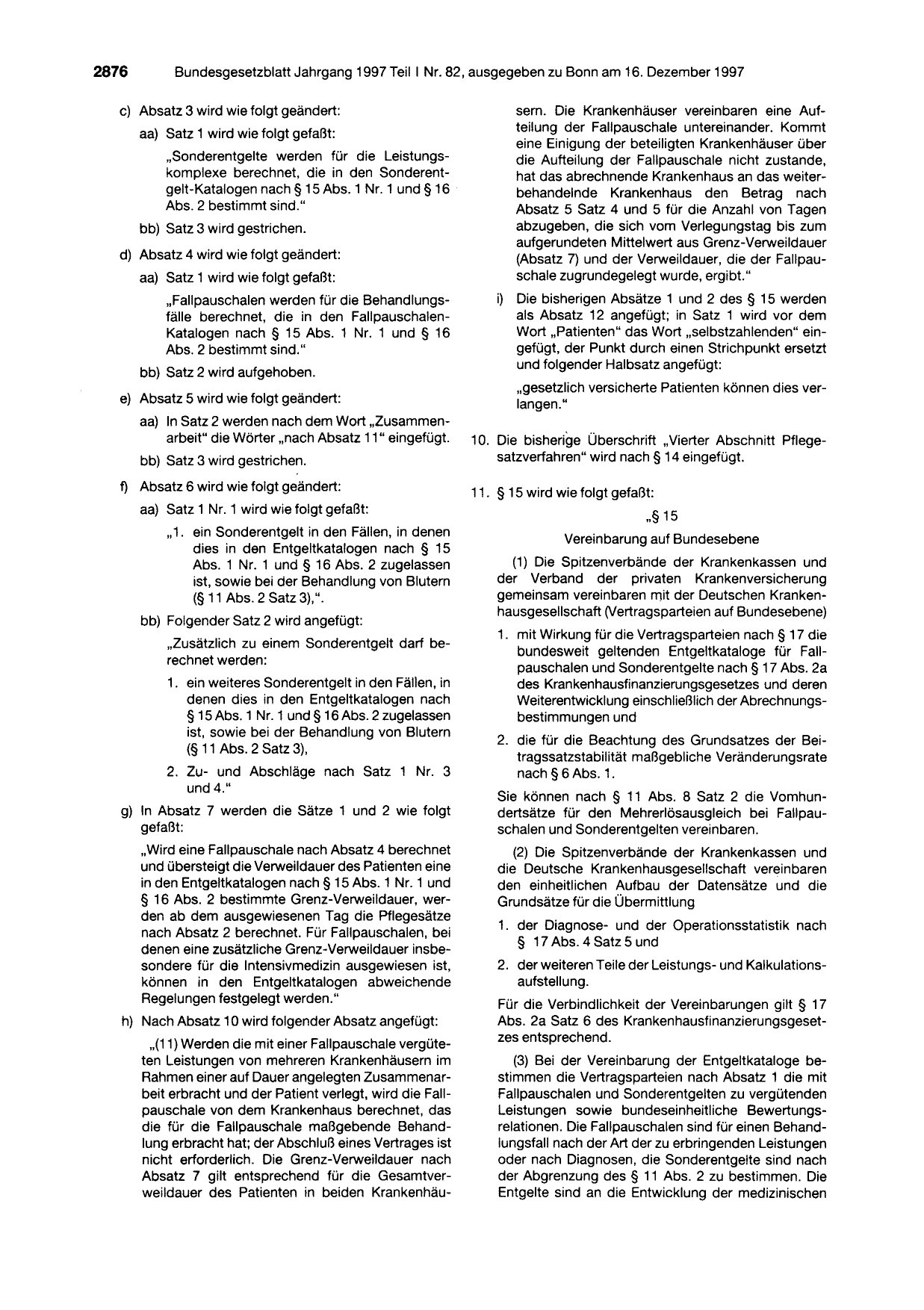 BGBl. 1997, Seite 2876 — Originalseite als Abbildung