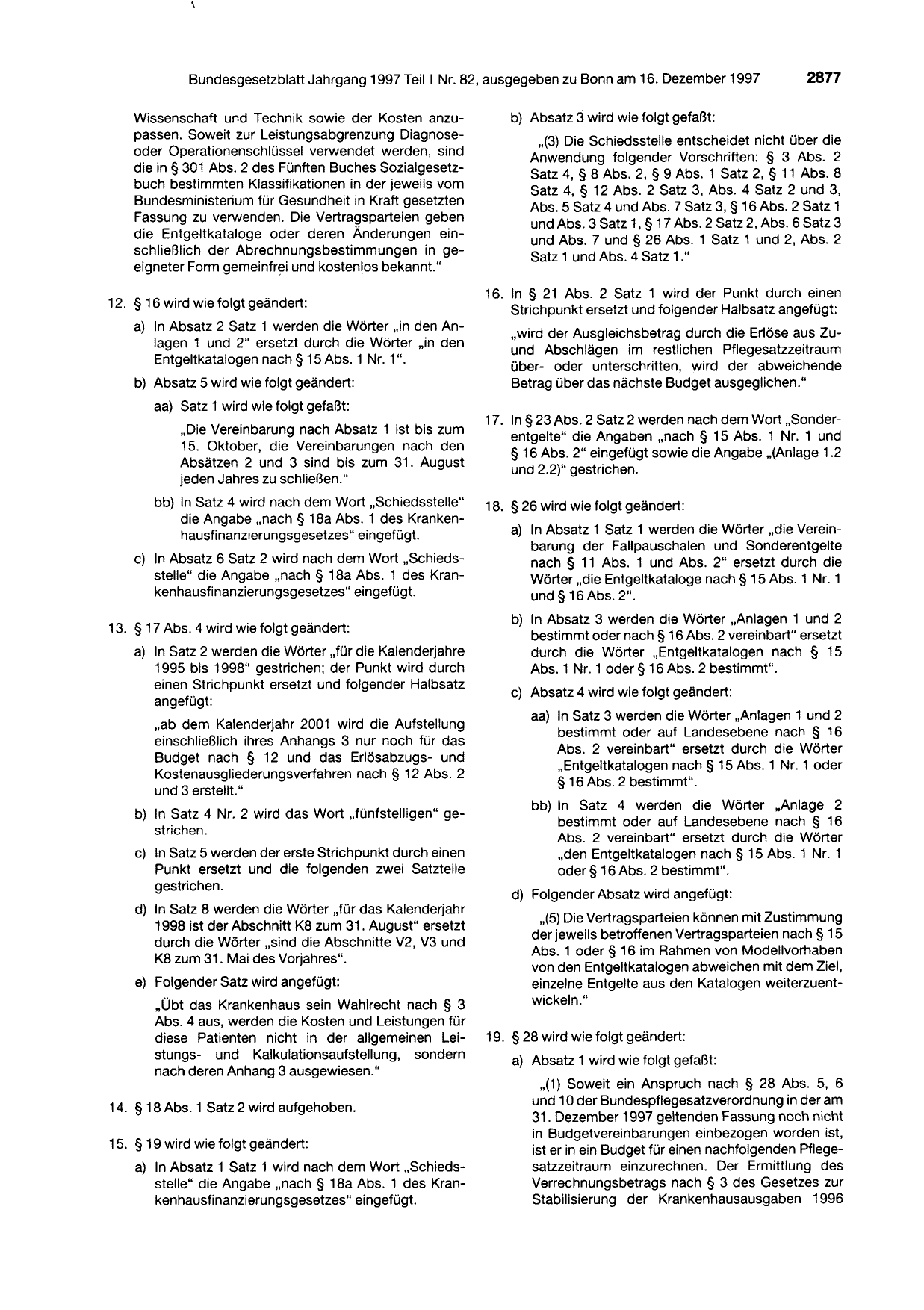 BGBl. 1997, Seite 2877 — Originalseite als Abbildung