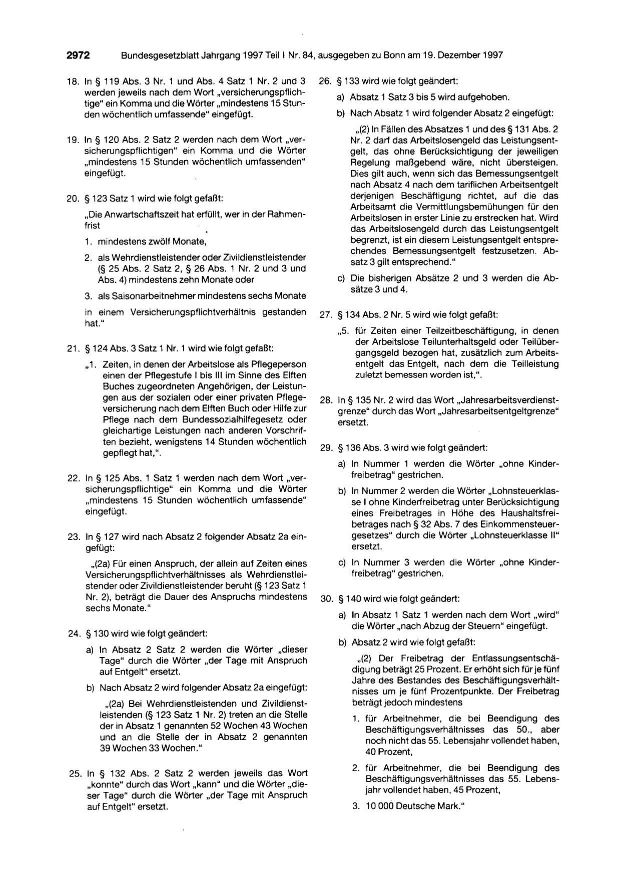 BGBl. 1997, Seite 2972 — Originalseite als Abbildung