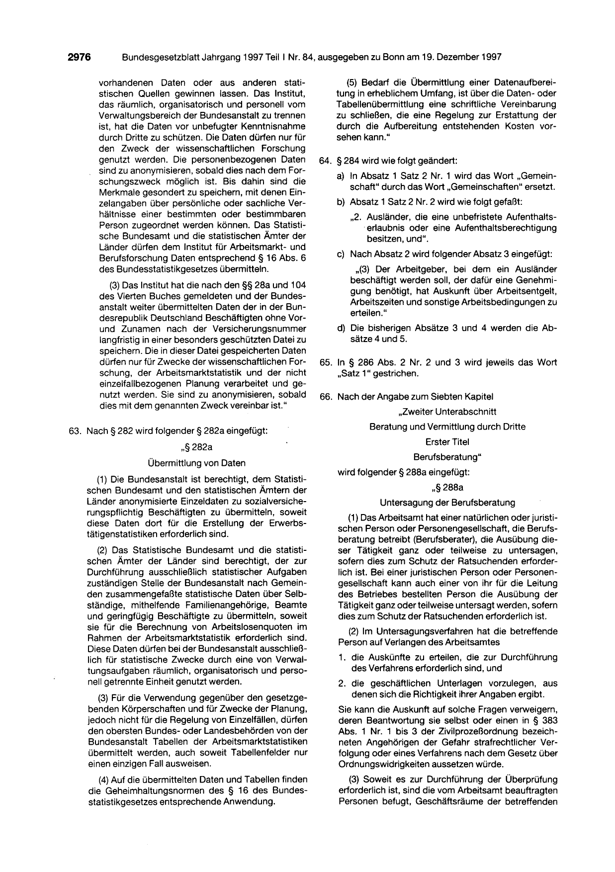 BGBl. 1997, Seite 2976 — Originalseite als Abbildung