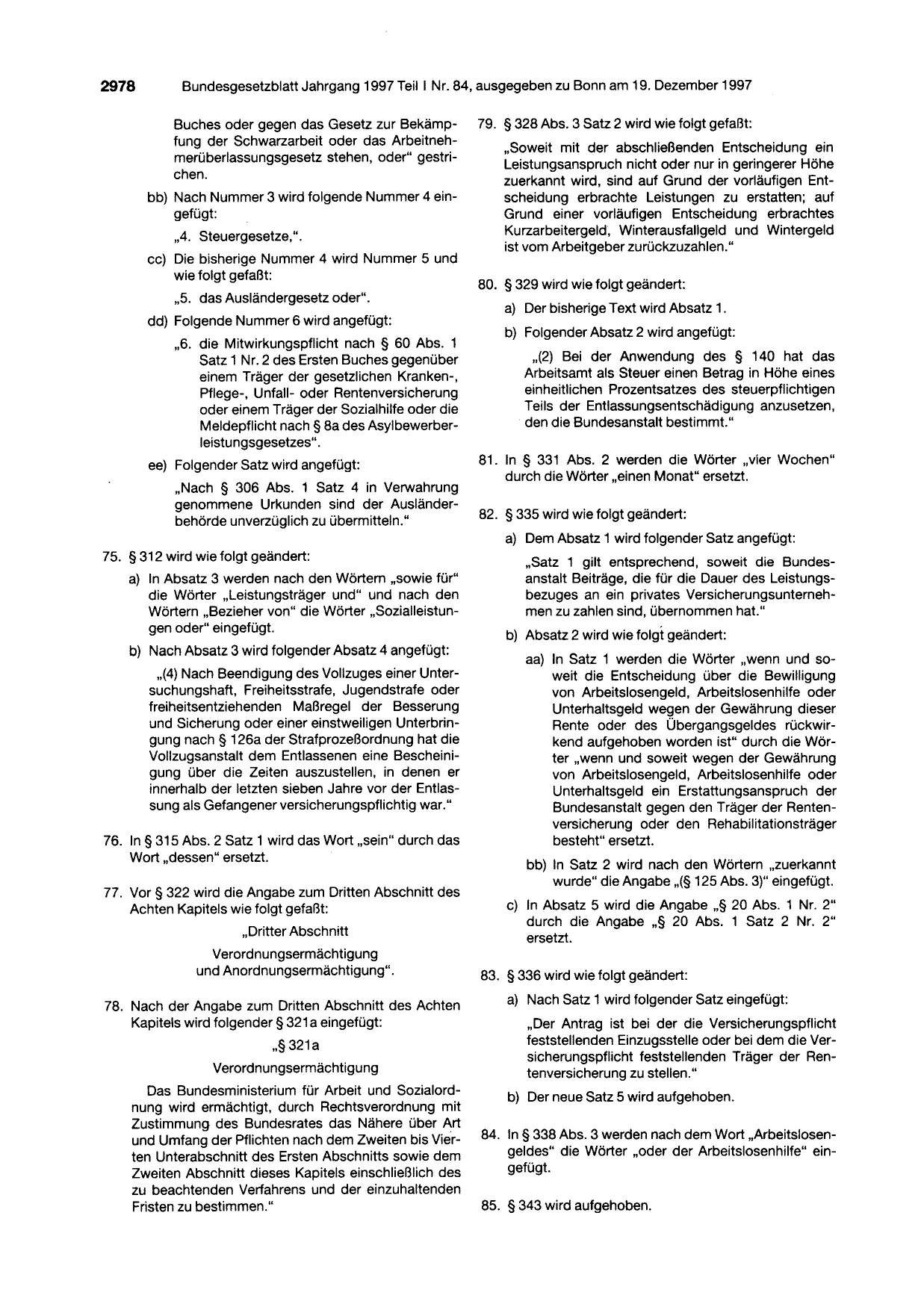 BGBl. 1997, Seite 2978 — Originalseite als Abbildung