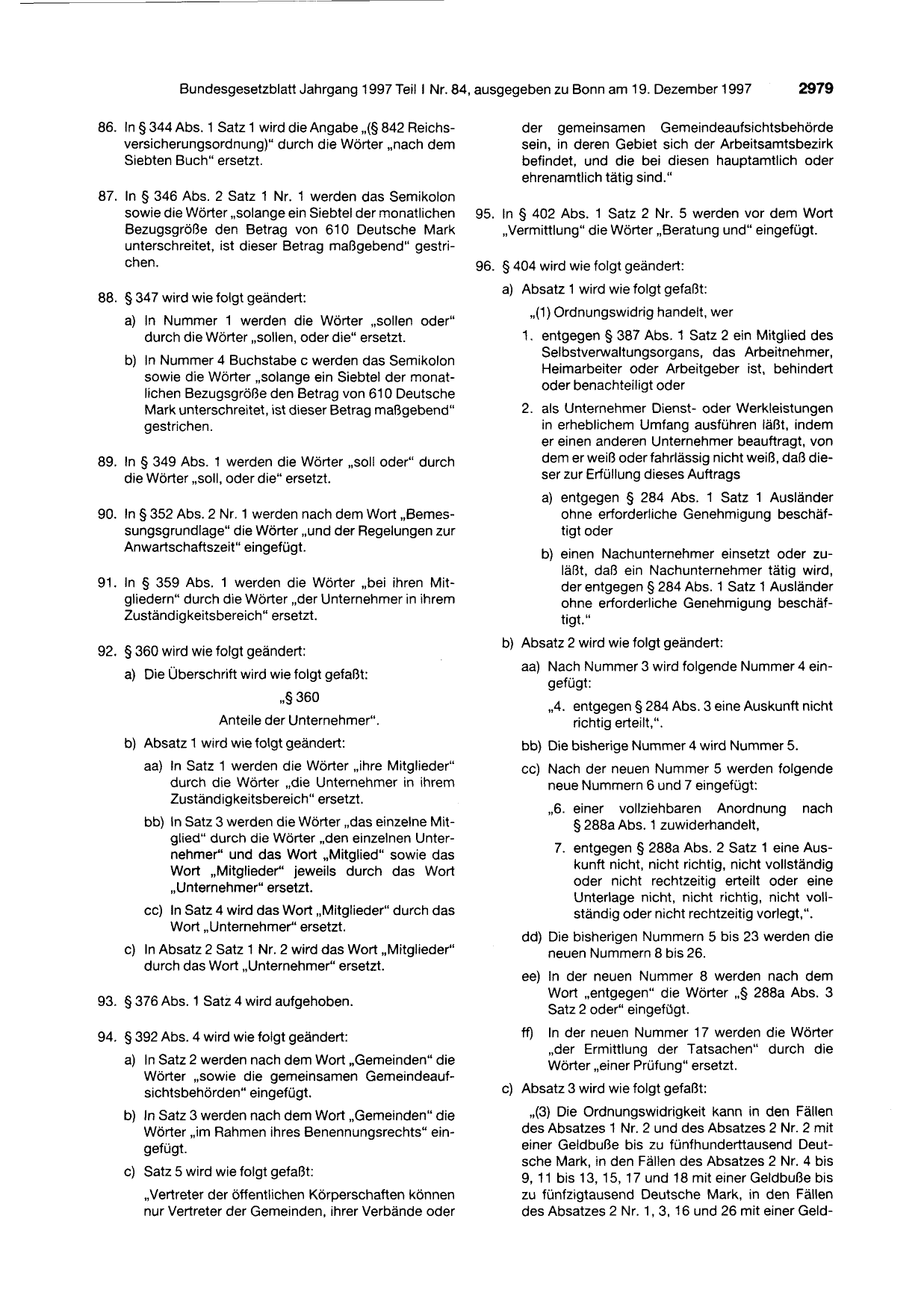 BGBl. 1997, Seite 2979 — Originalseite als Abbildung