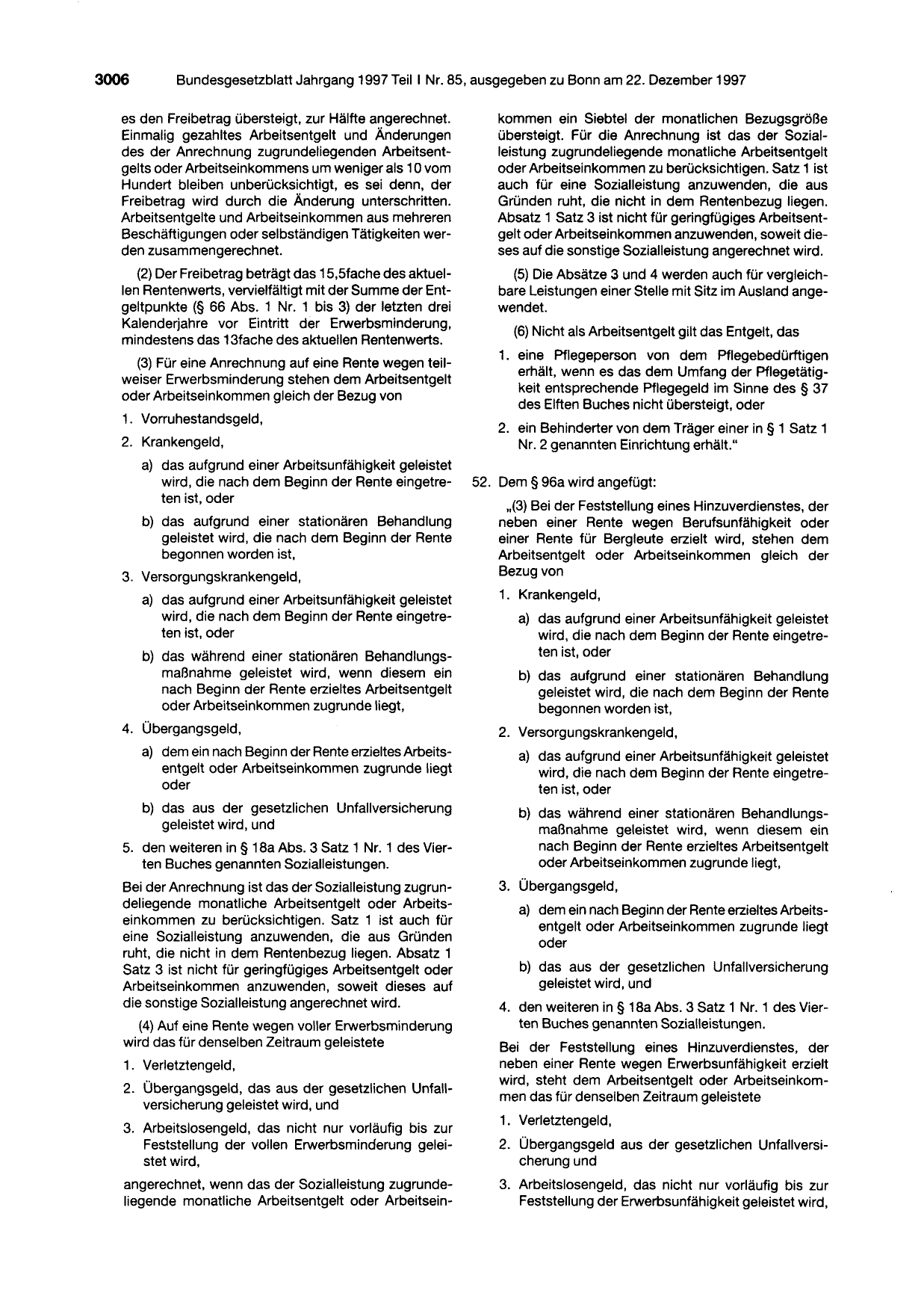 BGBl. 1997, Seite 3006 — Originalseite als Abbildung