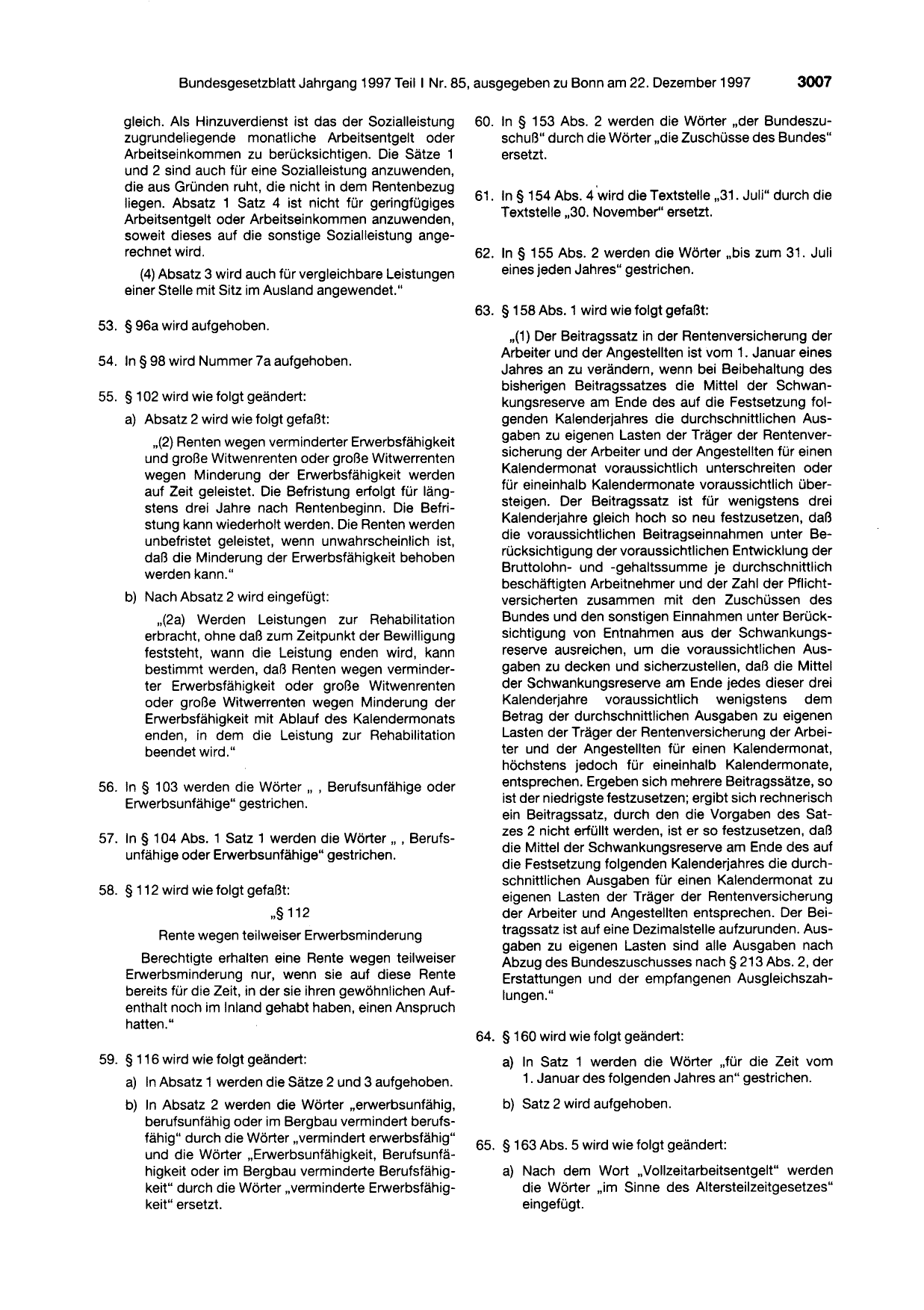 BGBl. 1997, Seite 3007 — Originalseite als Abbildung