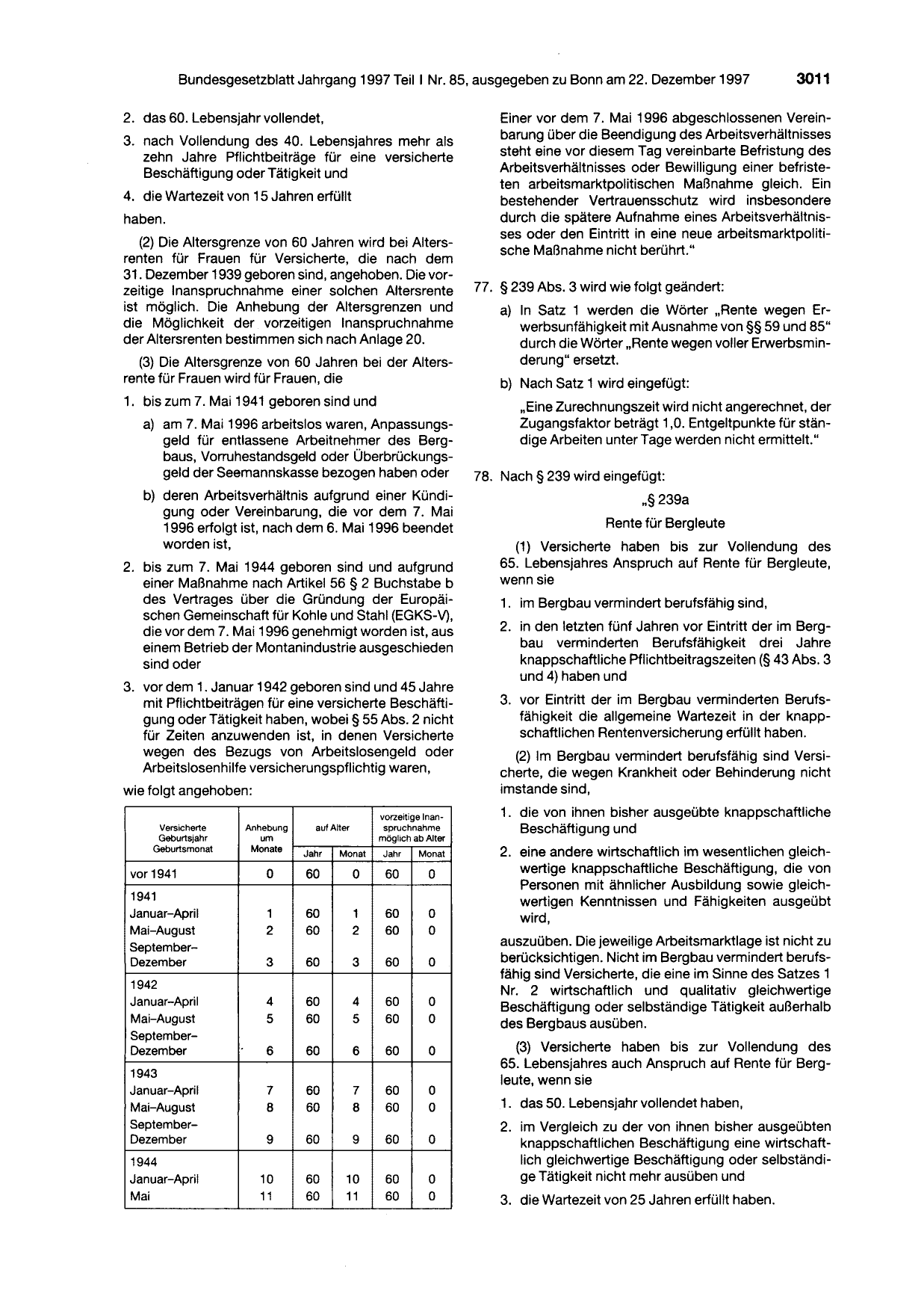 BGBl. 1997, Seite 3011 — Originalseite als Abbildung
