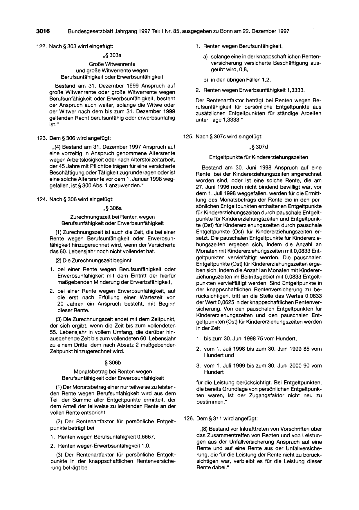 BGBl. 1997, Seite 3016 — Originalseite als Abbildung