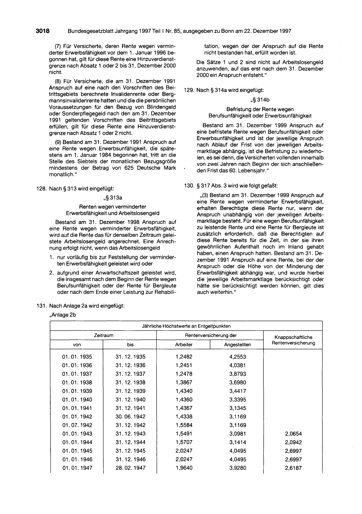 BGBl. 1997, Seite 3018 — Originalseite als Abbildung