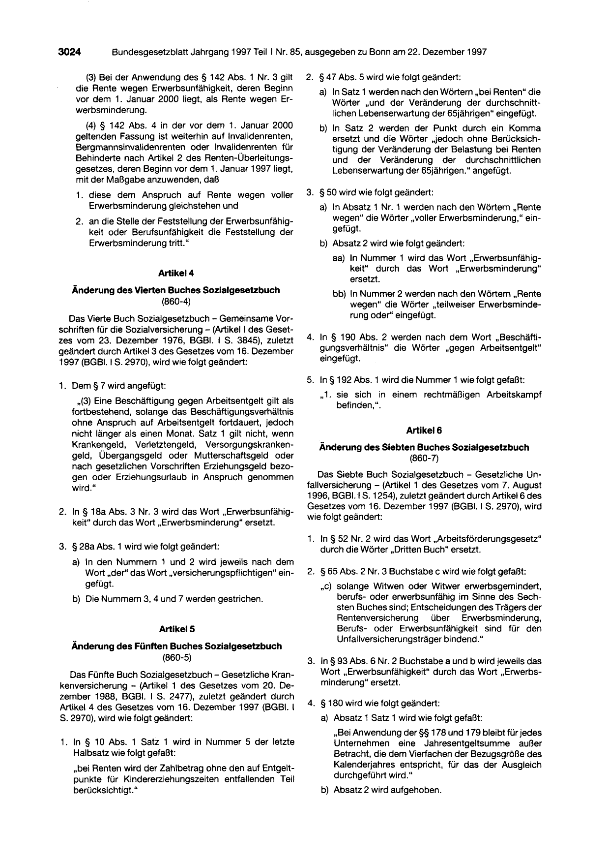BGBl. 1997, Seite 3024 — Originalseite als Abbildung