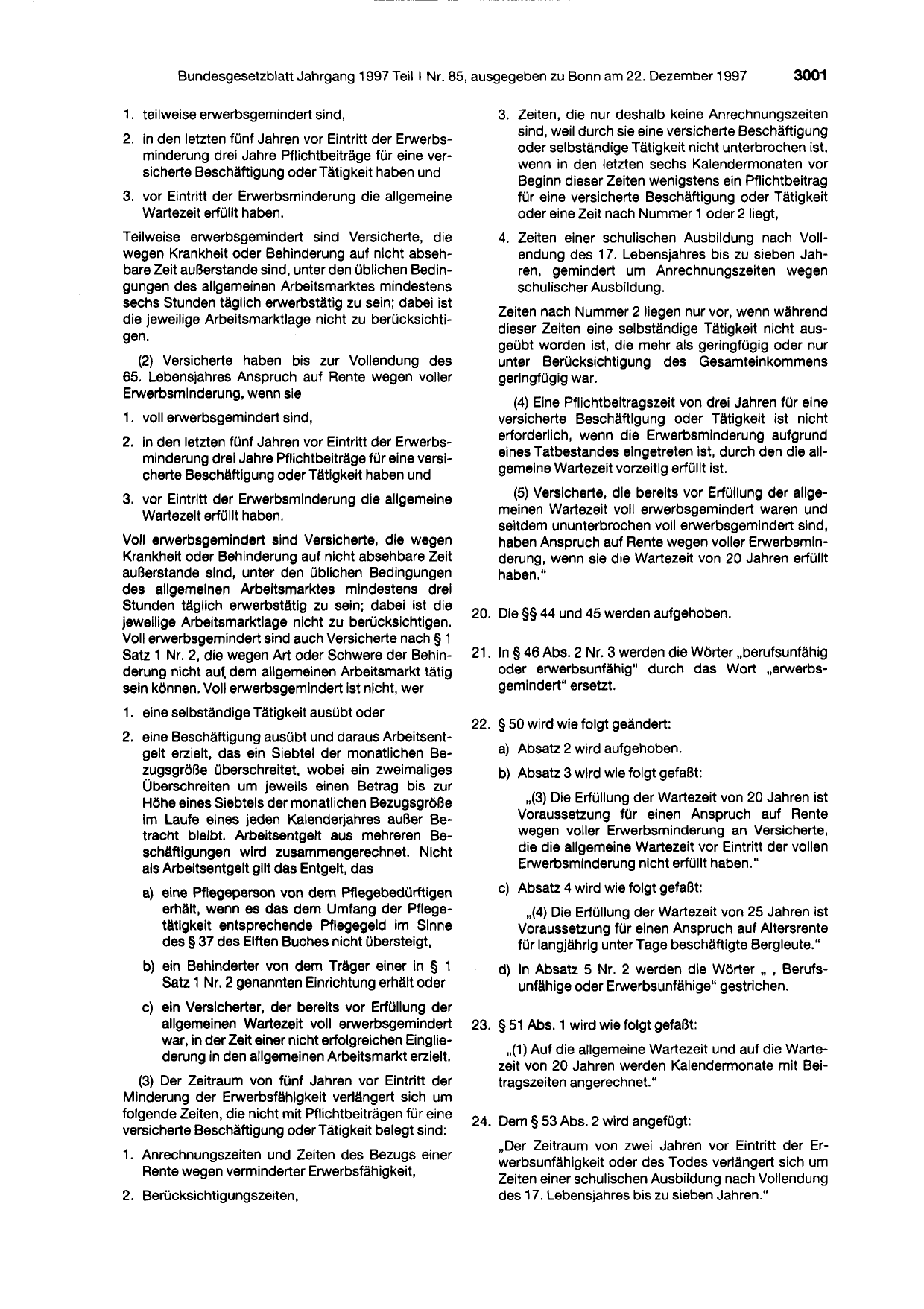 BGBl. 1997, Seite 3001 — Originalseite als Abbildung
