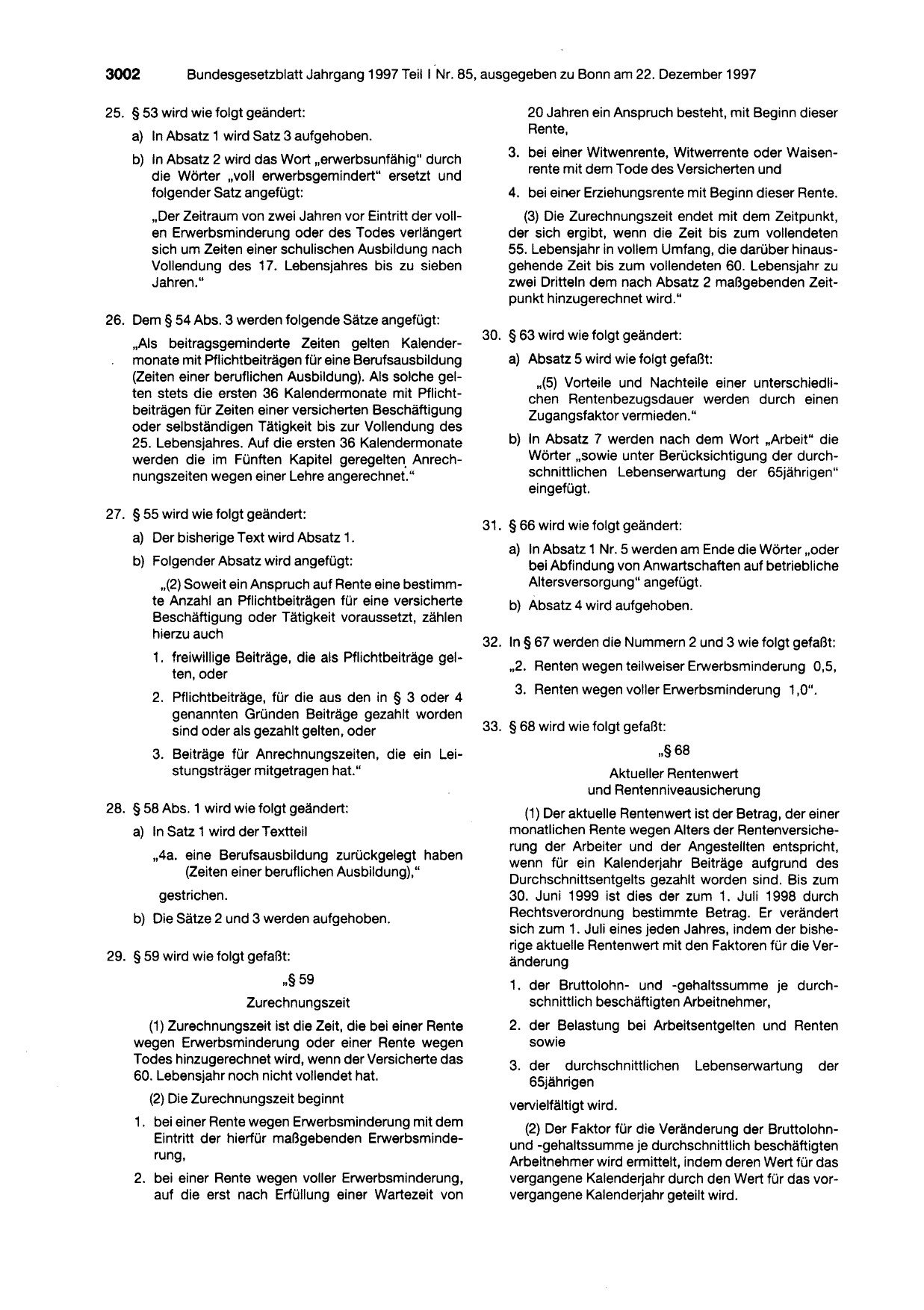 BGBl. 1997, Seite 3002 — Originalseite als Abbildung
