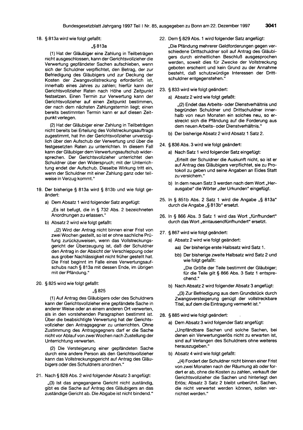 BGBl. 1997, Seite 3041 — Originalseite als Abbildung